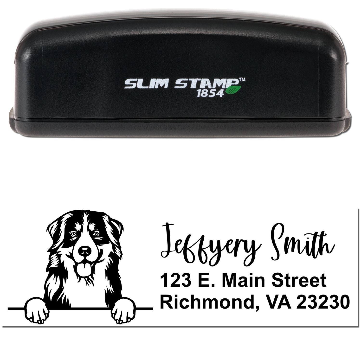 Slim Bernese Mountain Dog Pre-Inked Customized Stamp