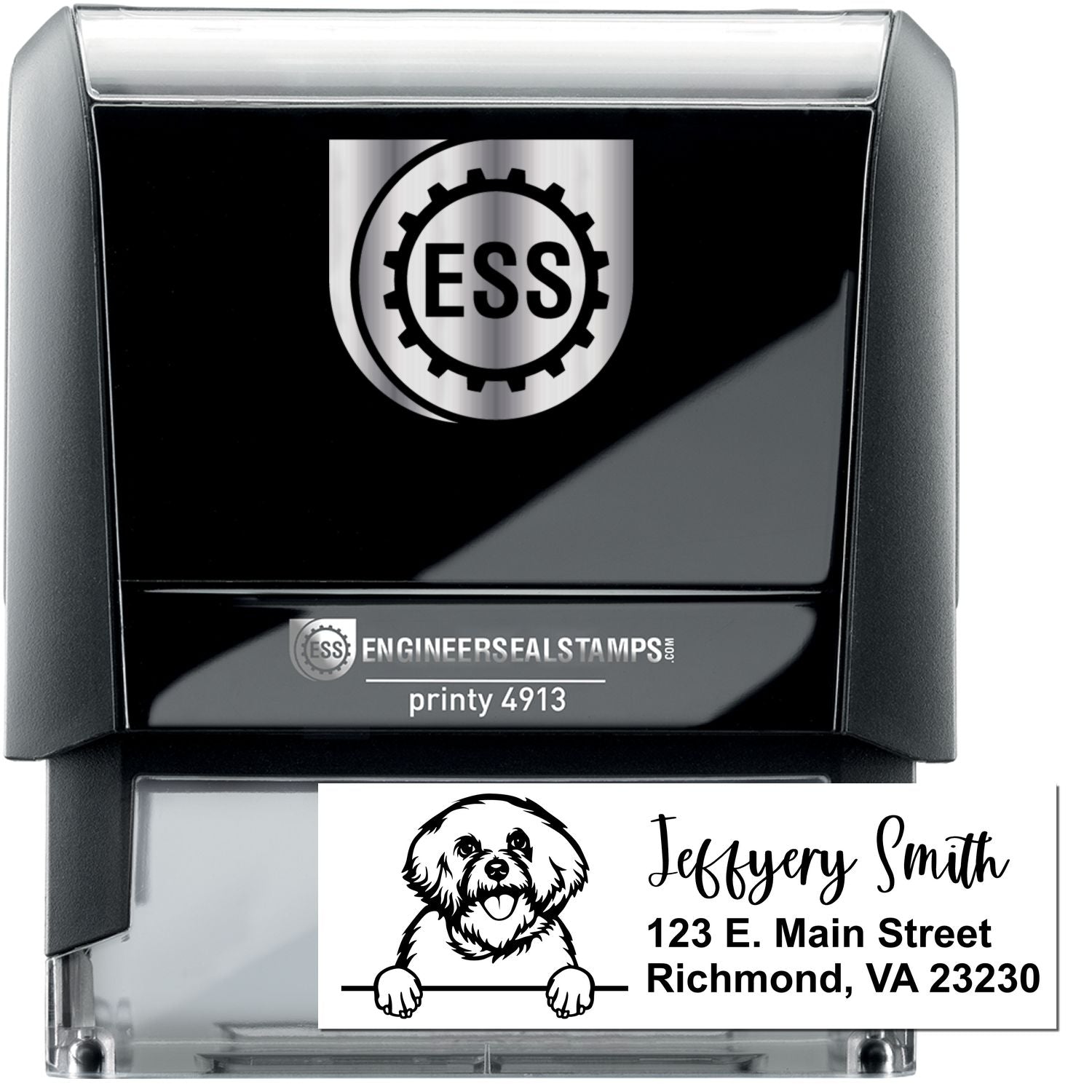 Bichon Frise Name and Address Stamp Self-Inking