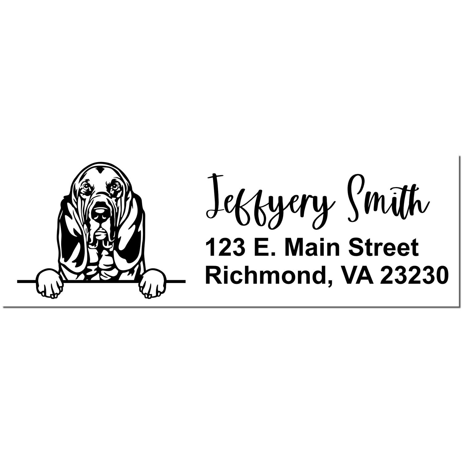 Pre-Inked Bloodhounds Dog Personalized Address Stamp