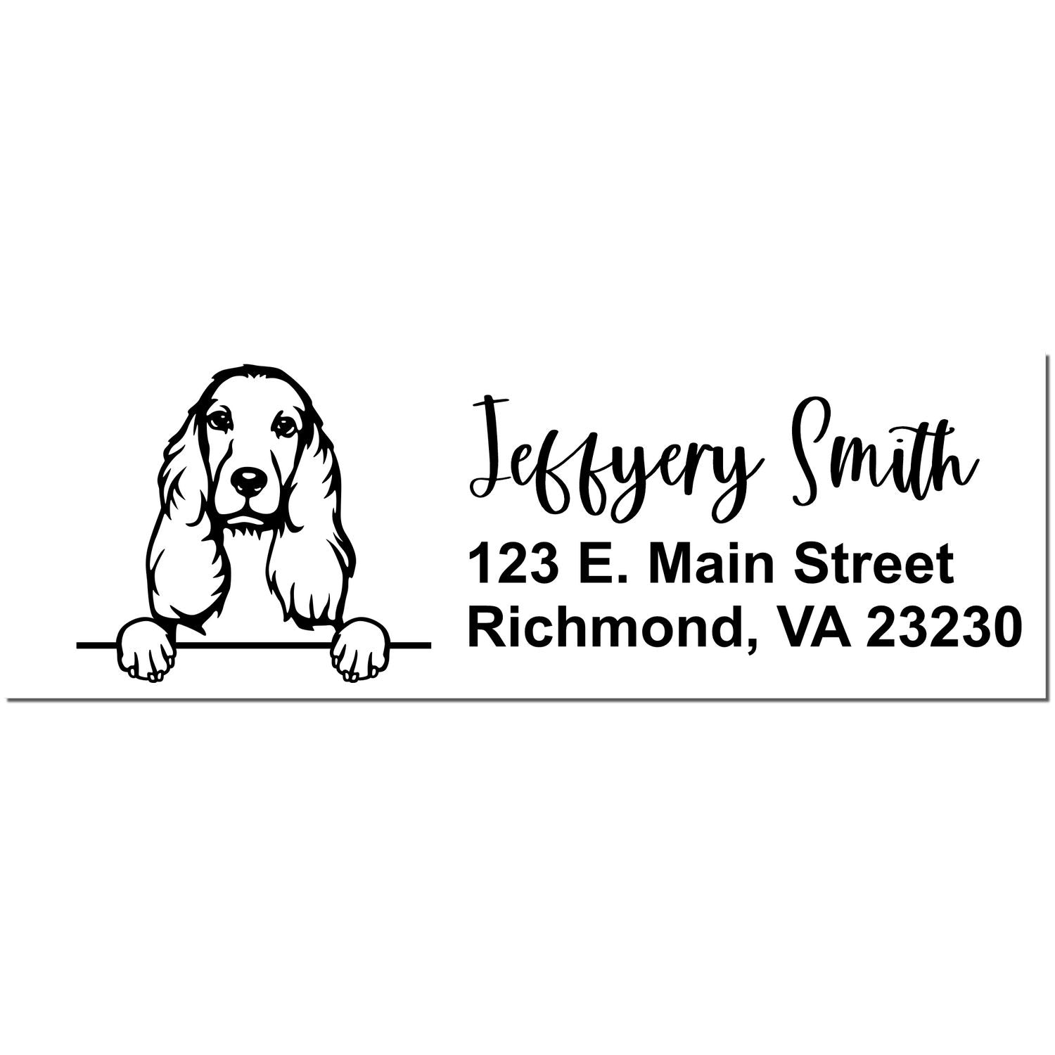 Pre-Inked Cocker Spaniel Dog Personalized Address Stamp