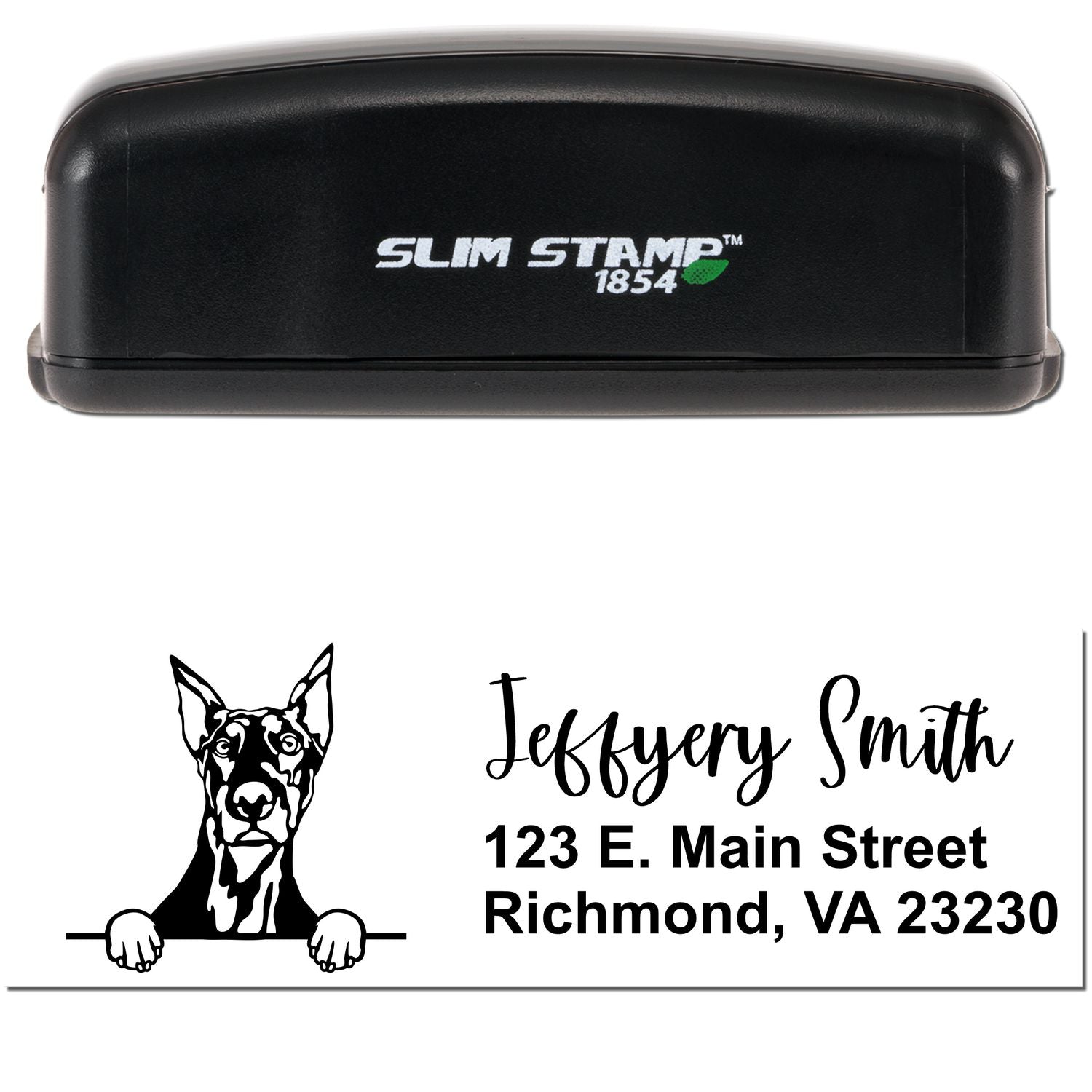 Slim Doberman Pre-Inked Customized Stamp