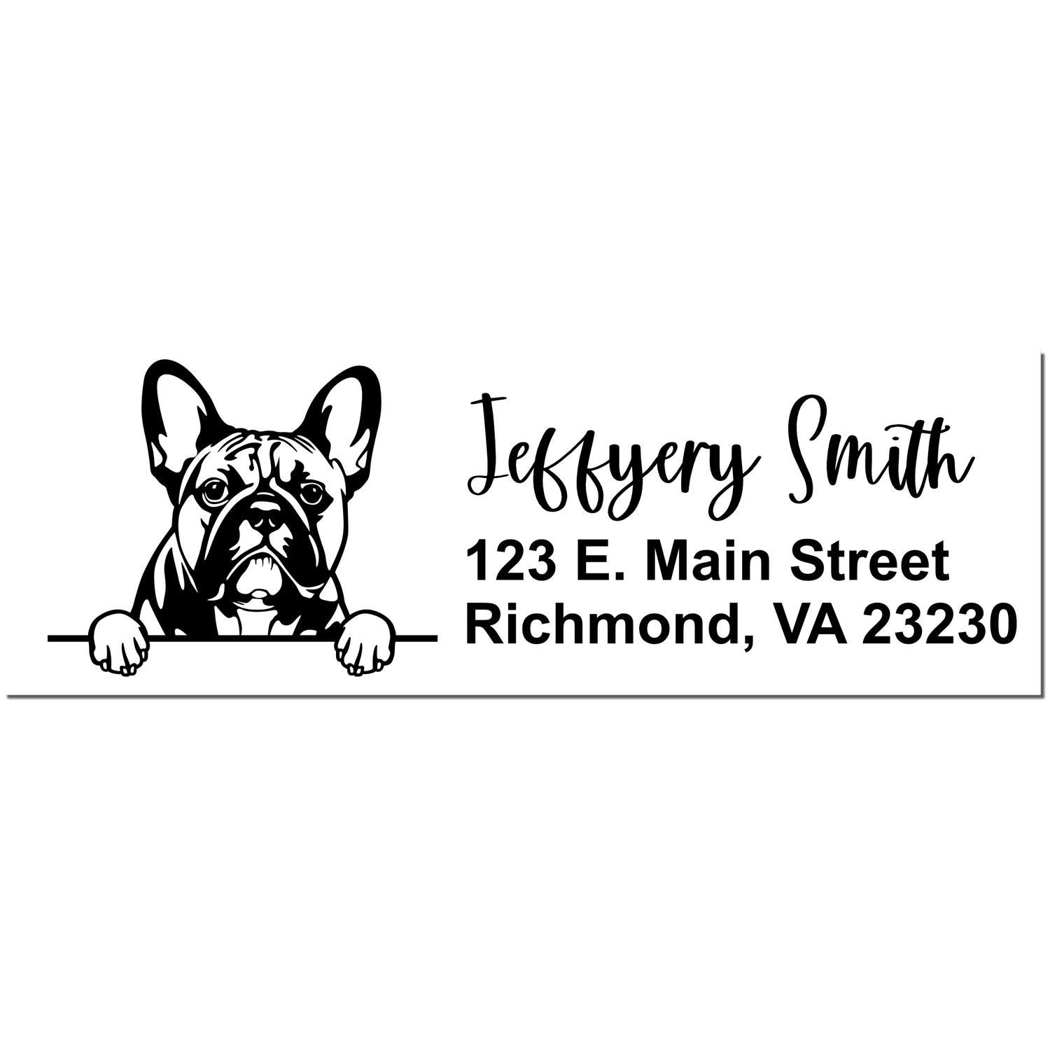 Pre-Inked French Bulldog Dog Personalized Address Stamp