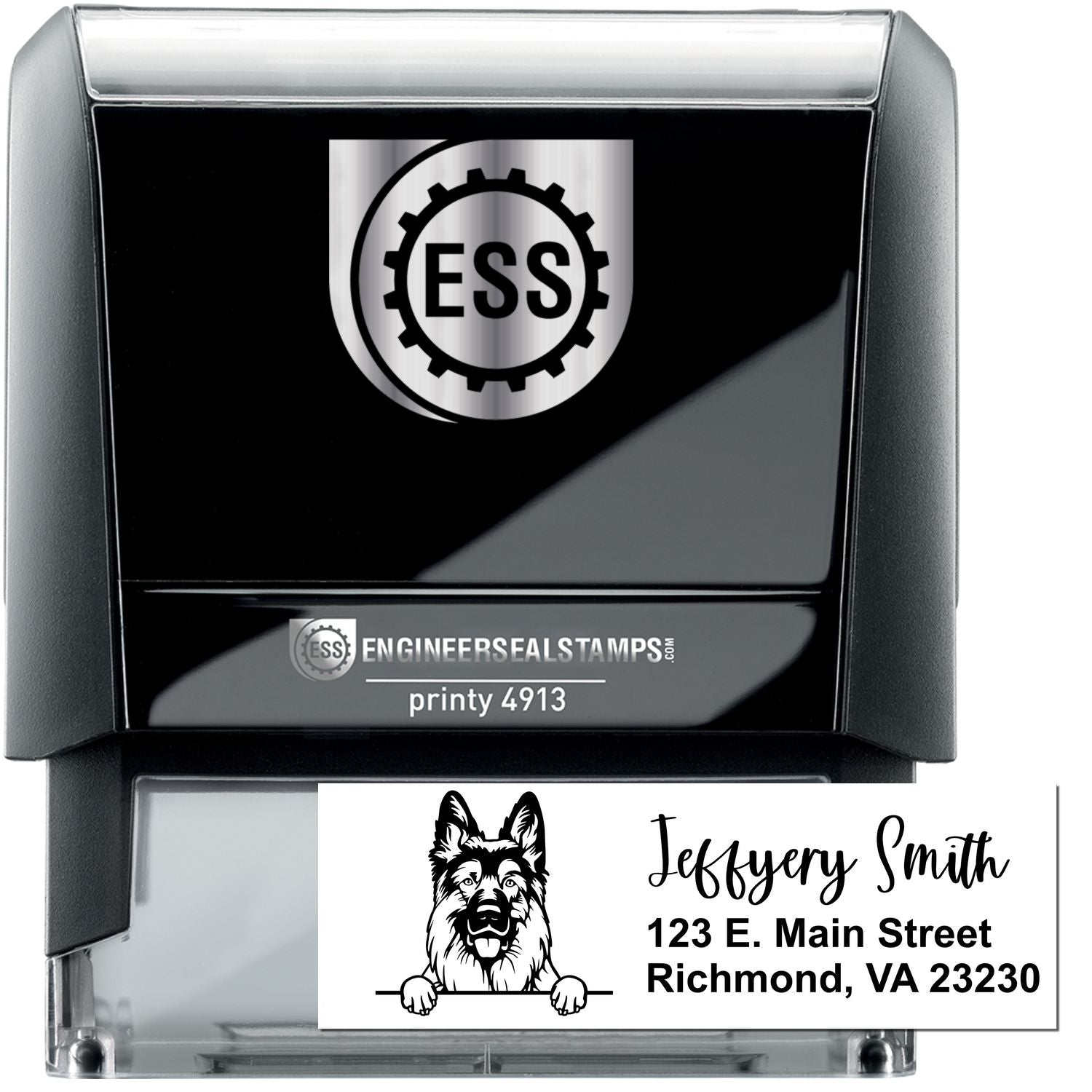 German Shepherd Name and Address Stamp Self-Inking