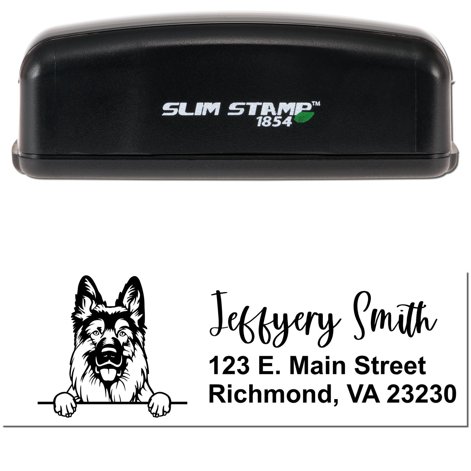 Slim German Shepherd Pre-Inked Customized Stamp