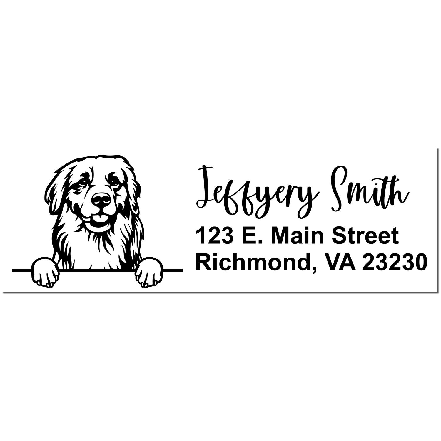 Golden Retriever Name and Address Stamp Self-Inking