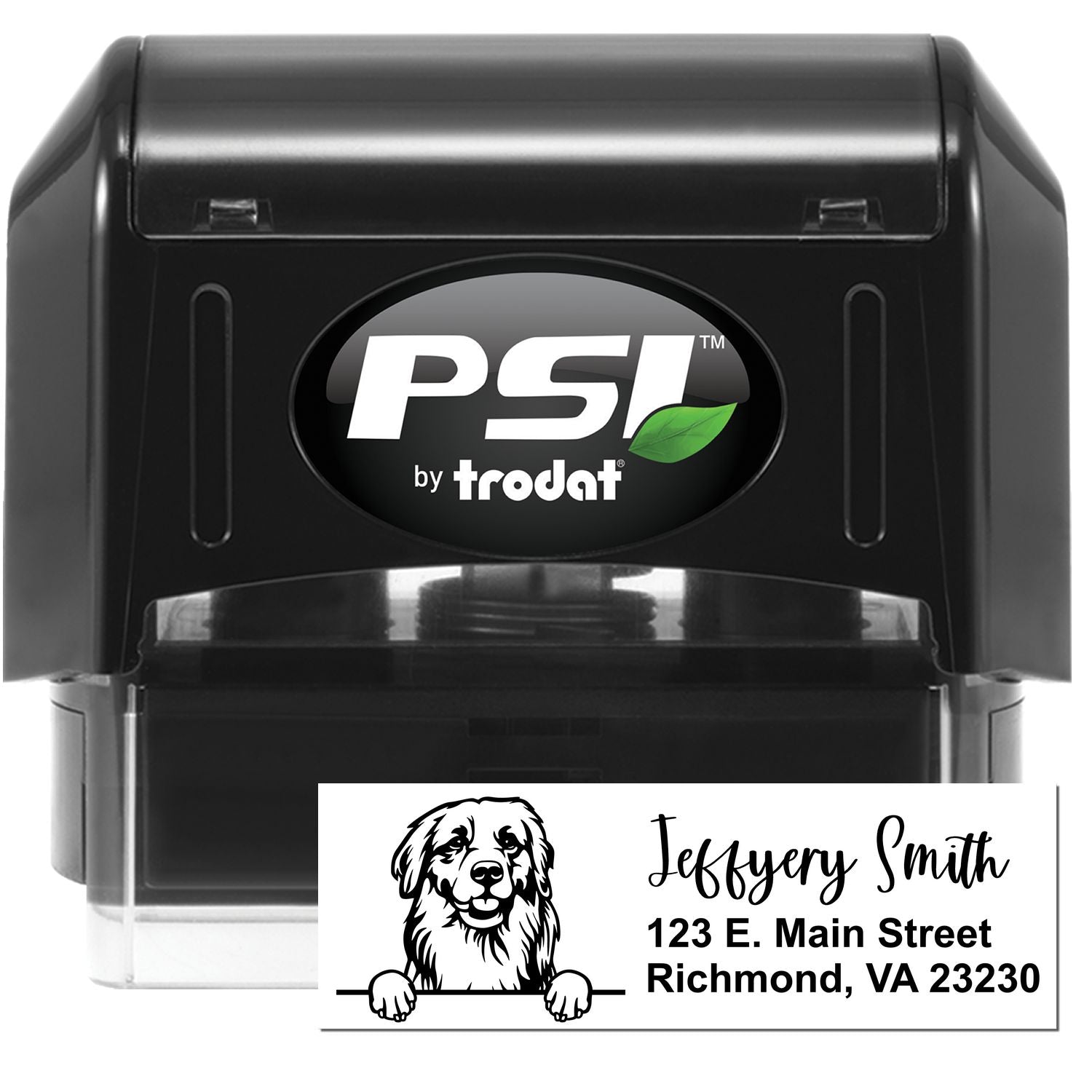 Pre-Inked Golden Retriever Dog Personalized Address Stamp