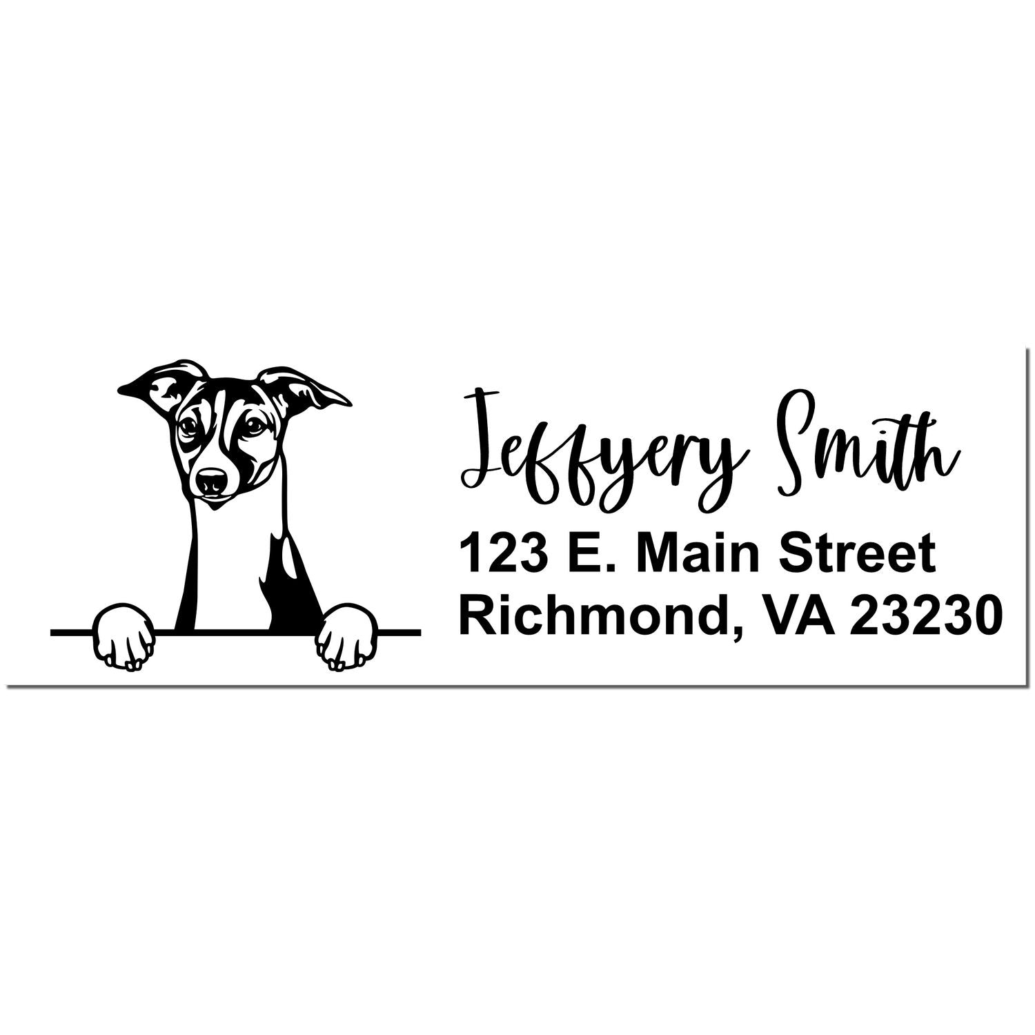 Italian Greyhound Name and Address Stamp Self-Inking