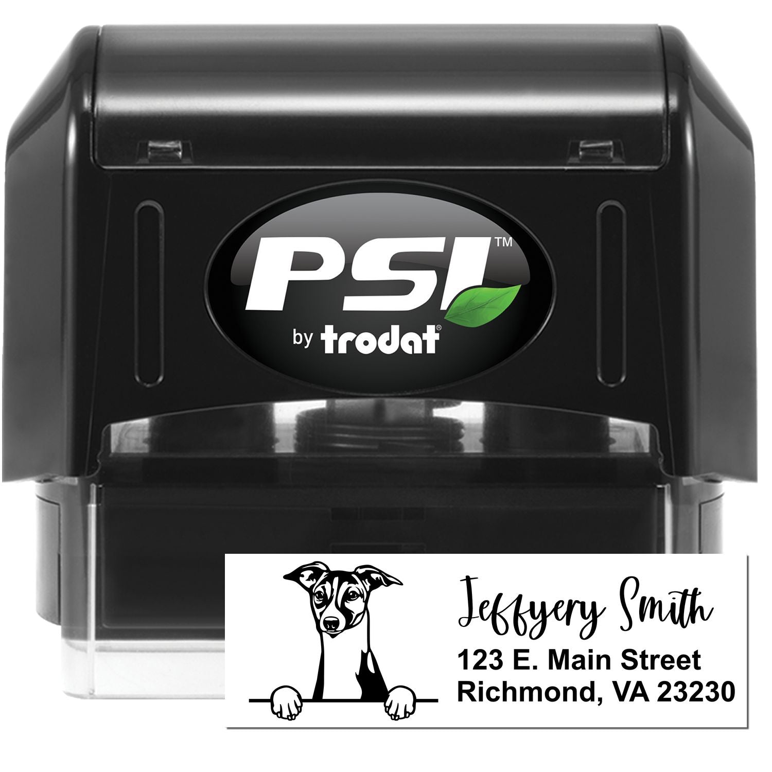 Pre-Inked Italian Greyhound Dog Personalized Address Stamp