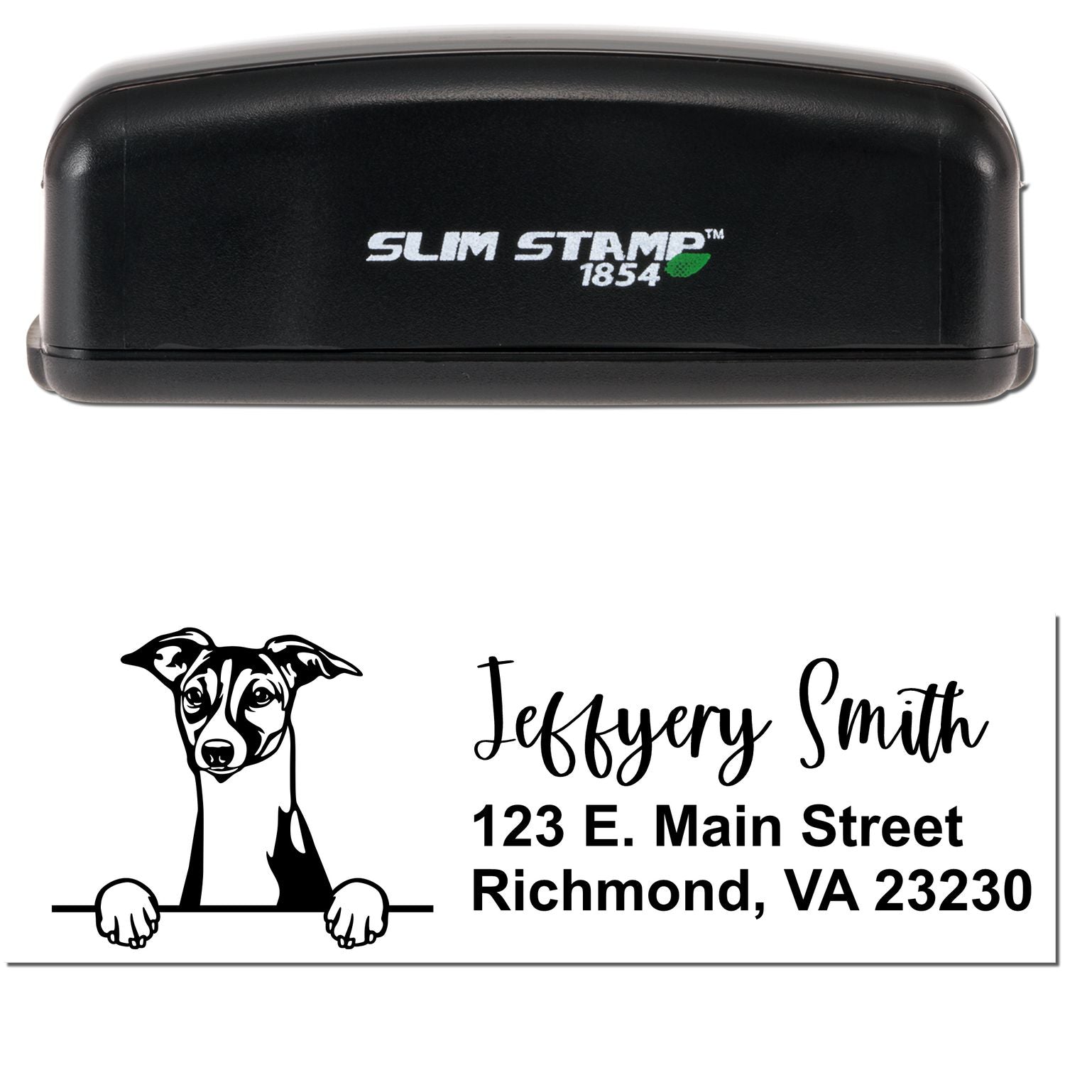 Slim Italian Greyhound Pre-Inked Customized Stamp