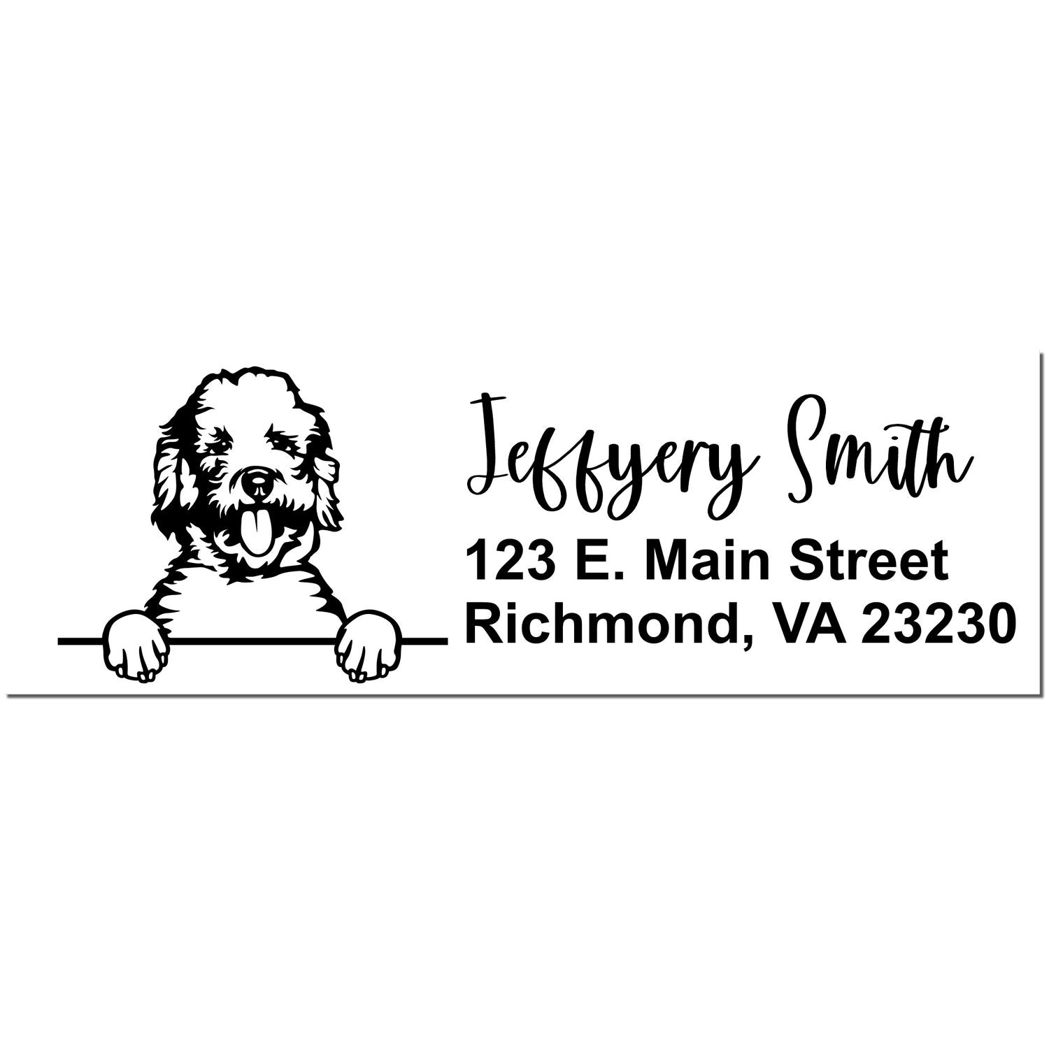 Pre-Inked Labradoodle Dog Personalized Address Stamp