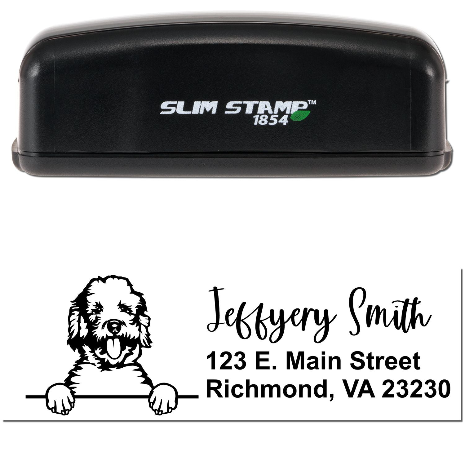 Slim Labradoodle Pre-Inked Customized Stamp