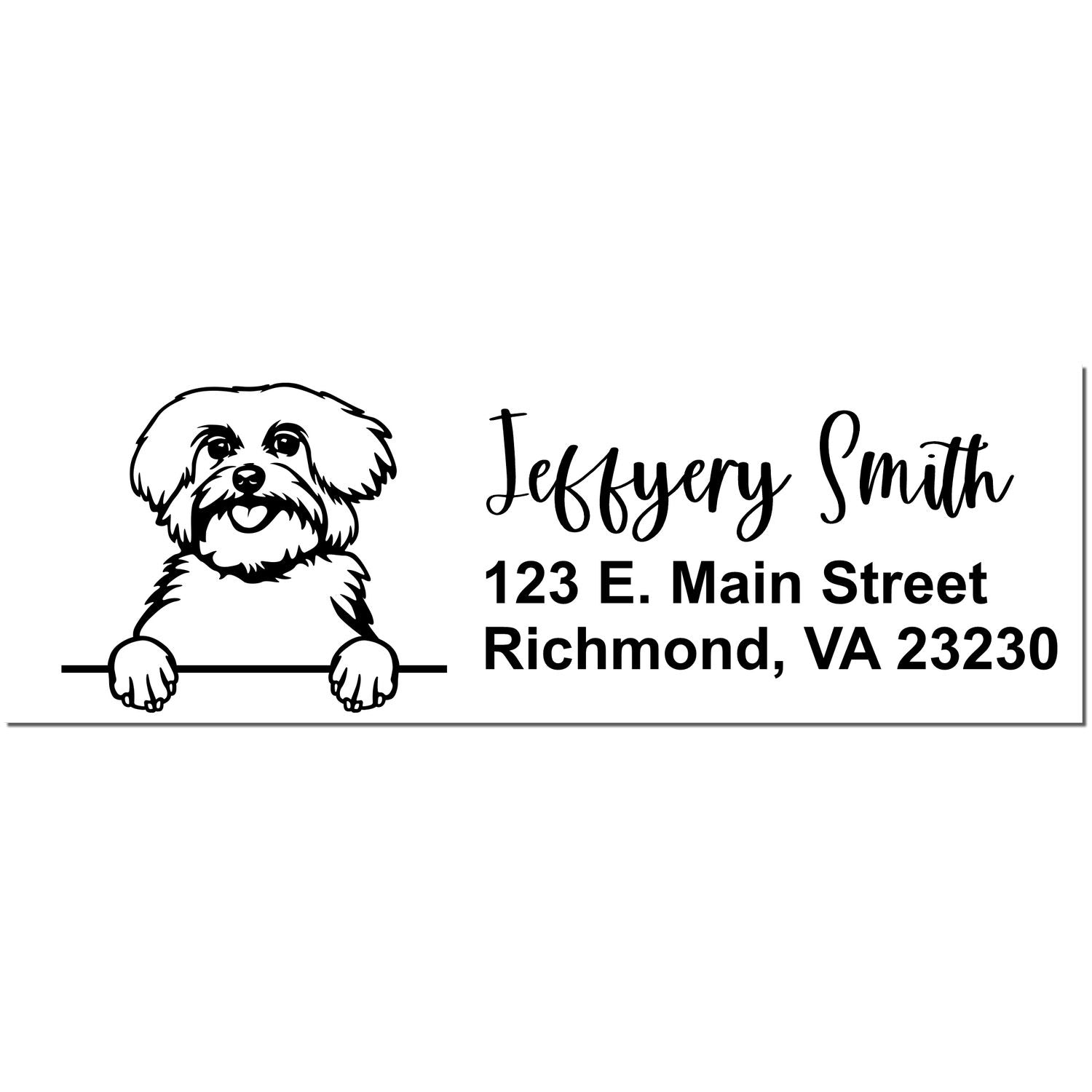 Pre-Inked Maltese Dog Personalized Address Stamp