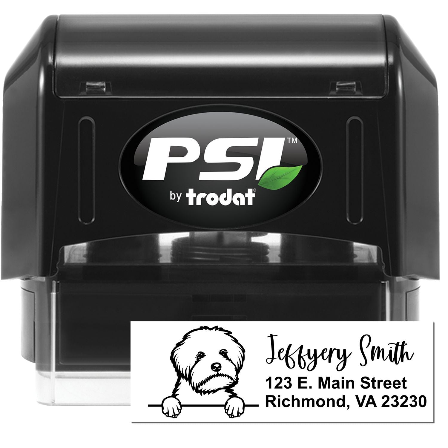 Pre-Inked Maltipoo Dog Personalized Address Stamp