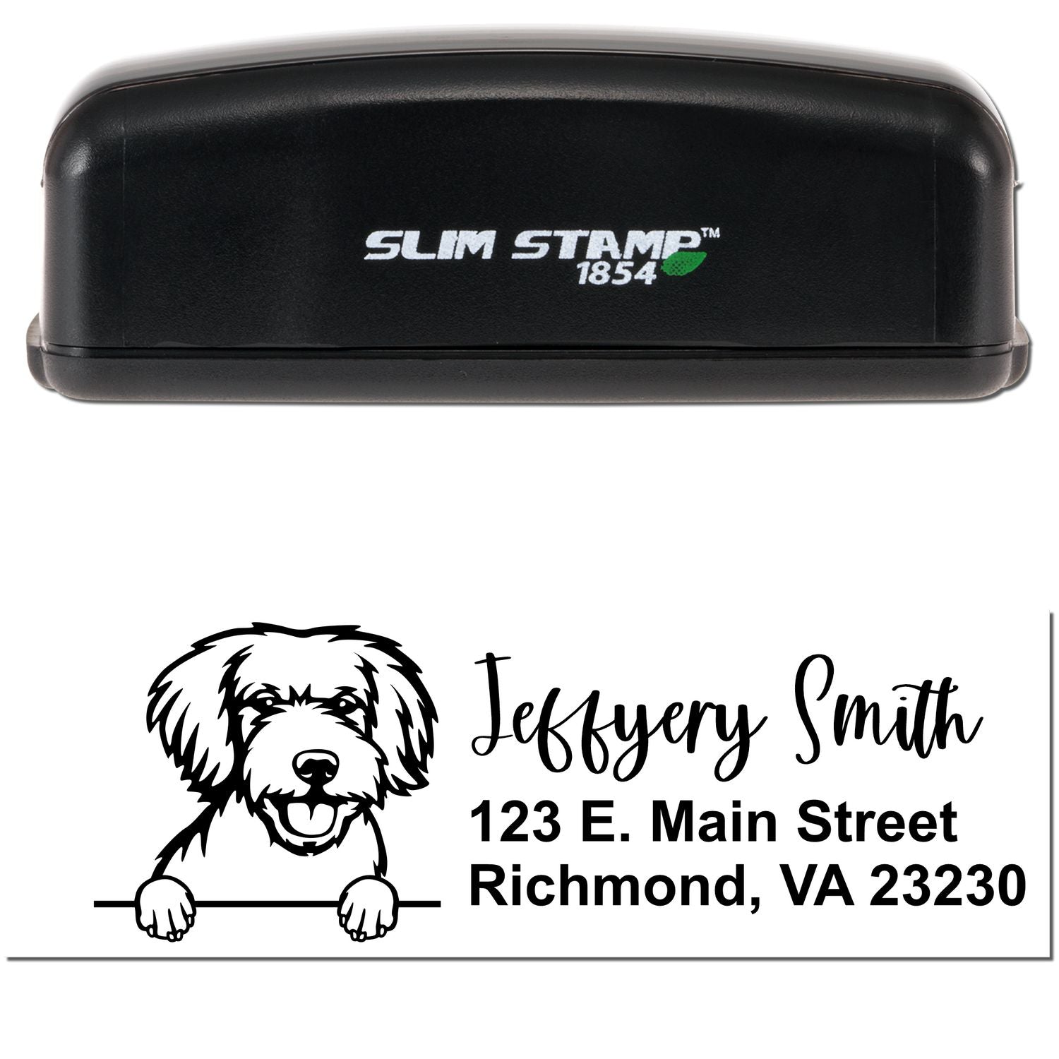 Slim Miniature Golden Doodle Pre-Inked Customized Stamp