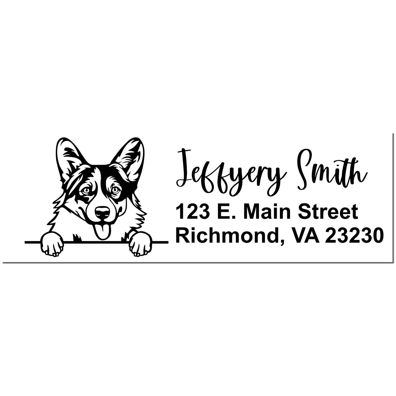 Pre-Inked Pembroke Welsh Corgis Dog Personalized Address Stamp