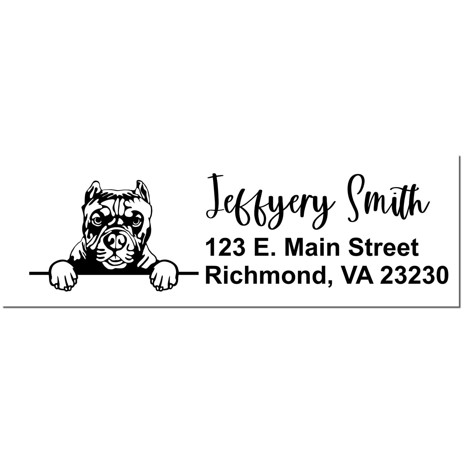 Pre-Inked Pitbull Dog Personalized Address Stamp