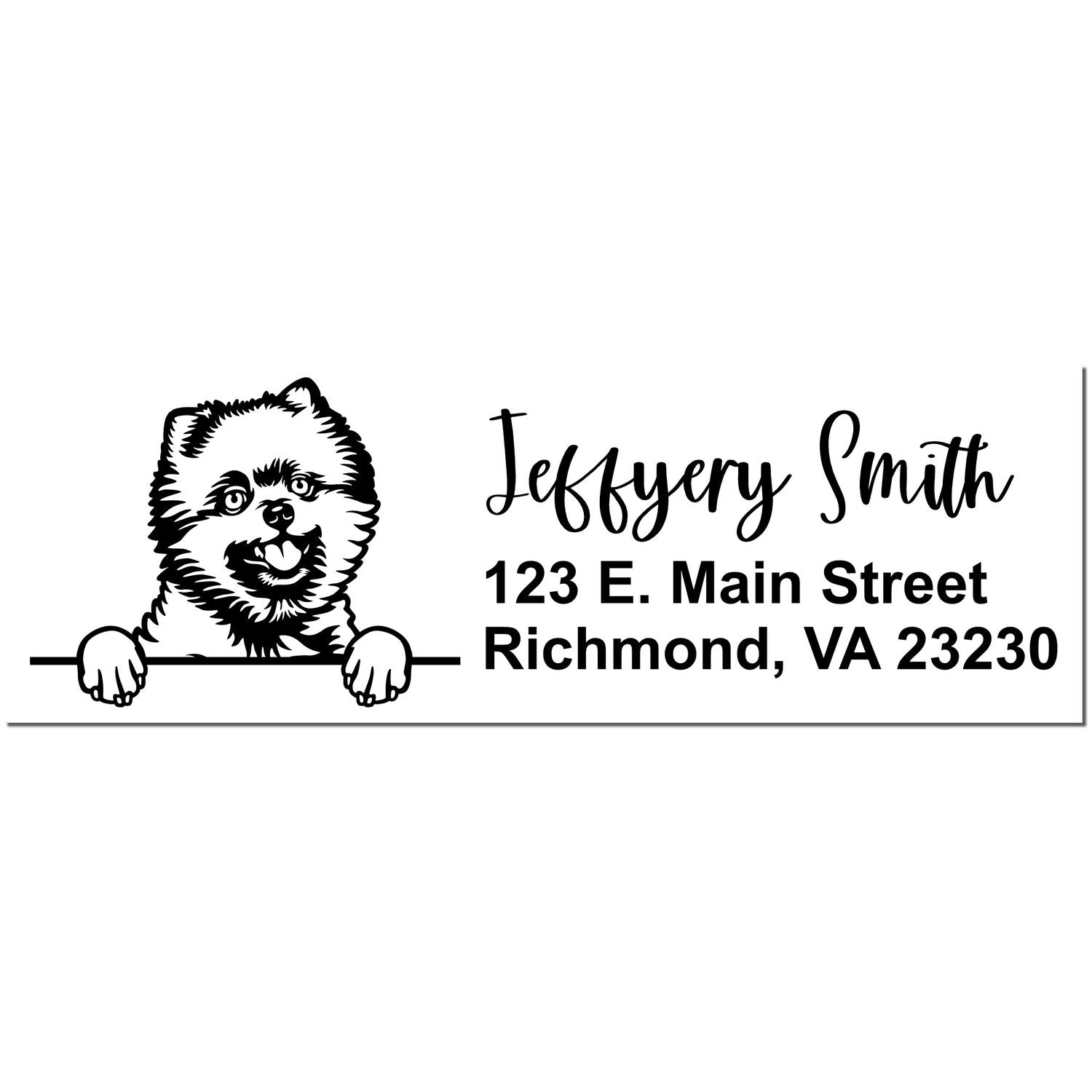 Pre-Inked Pomeranians Dog Personalized Address Stamp