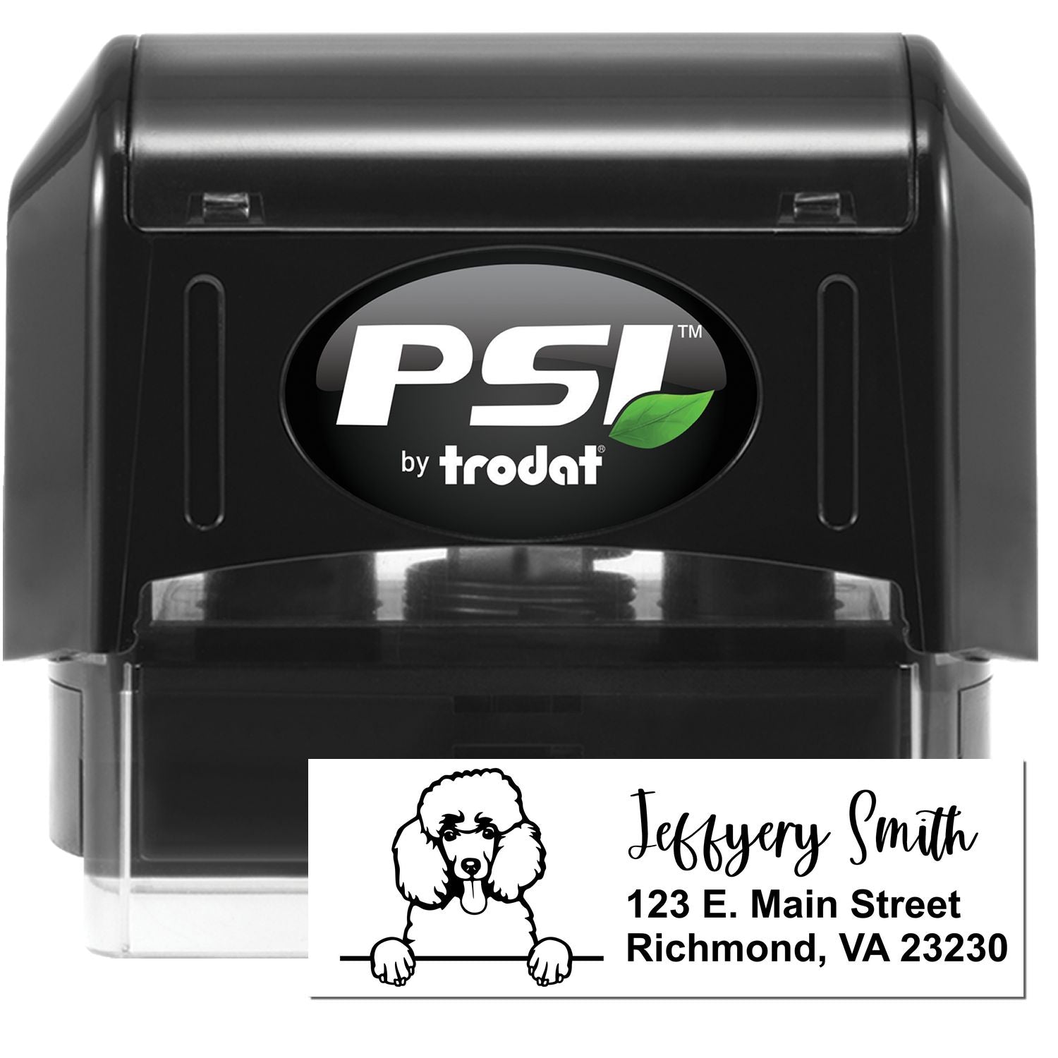 Pre-Inked Poodle Dog Personalized Address Stamp