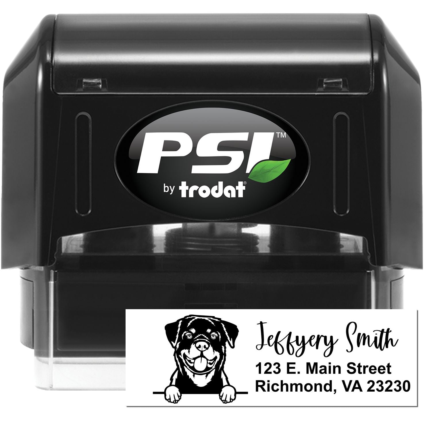 Pre-Inked Rottweiler Dog Personalized Address Stamp