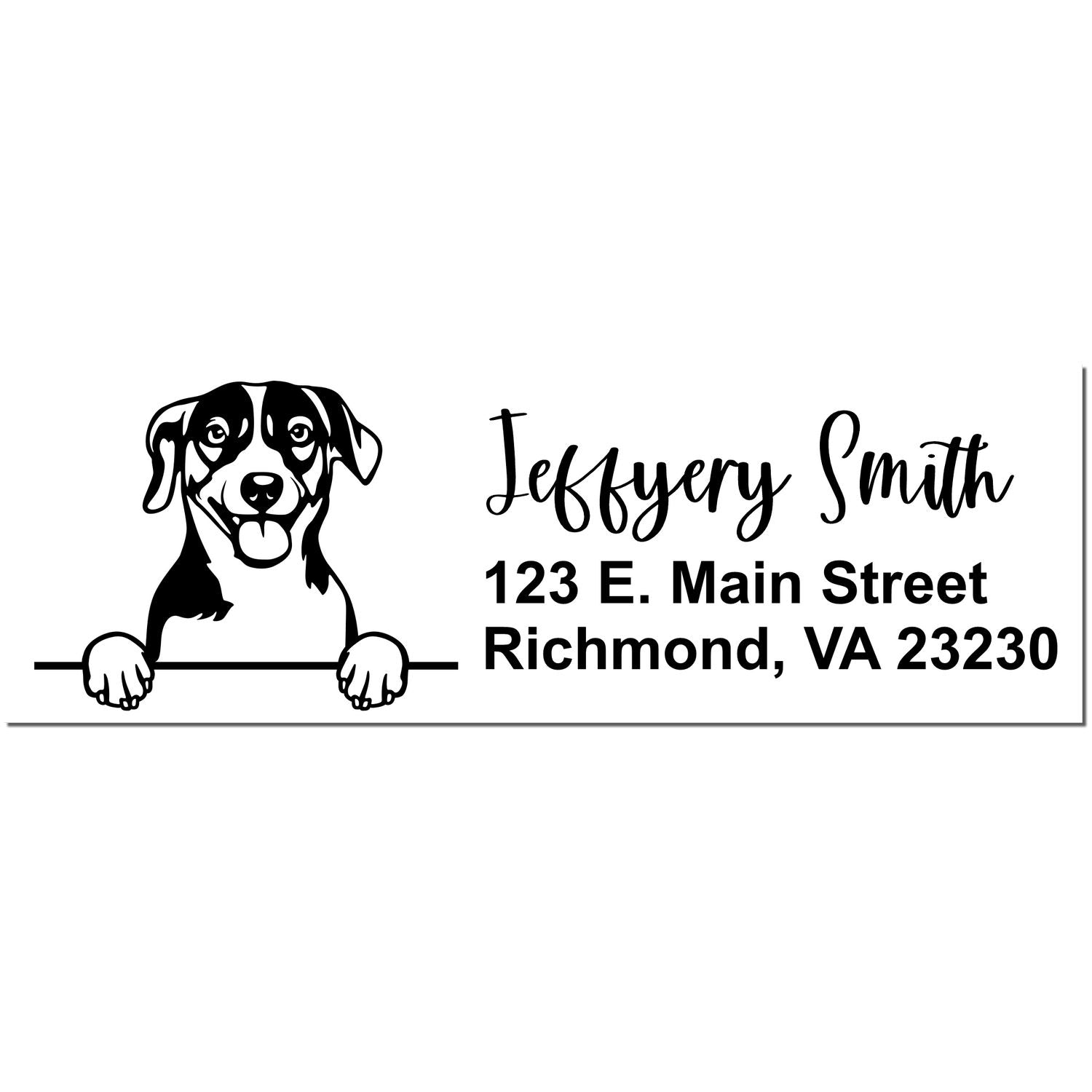 Pre-Inked Russell Terrier Dog Personalized Address Stamp