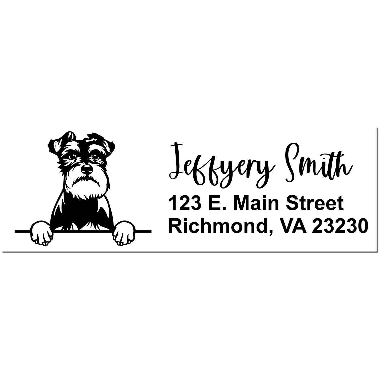 Pre-Inked Schnauzer Dog Personalized Address Stamp