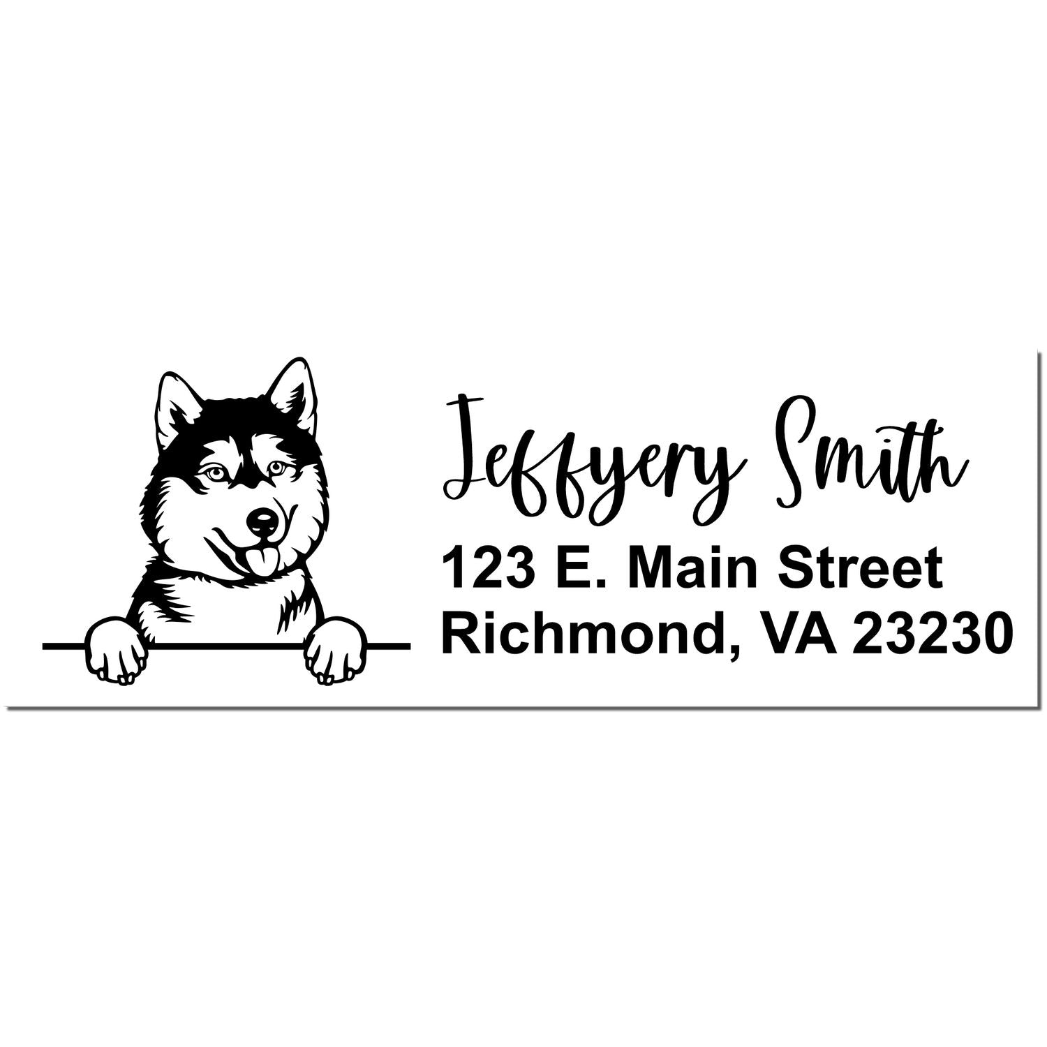 Siberian Husky Name and Address Stamp Self-Inking