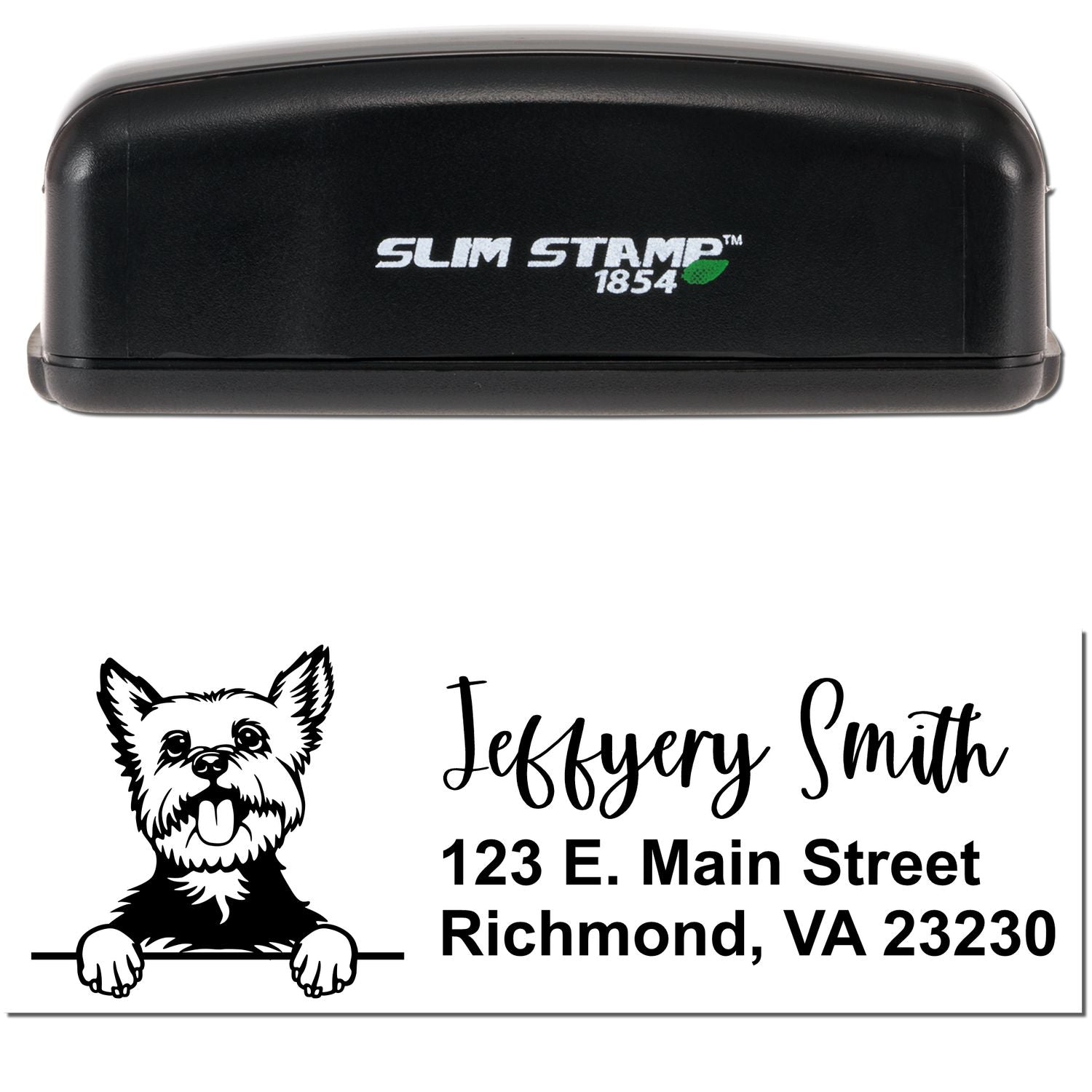 Slim Yorkie Pre-Inked Customized Stamp