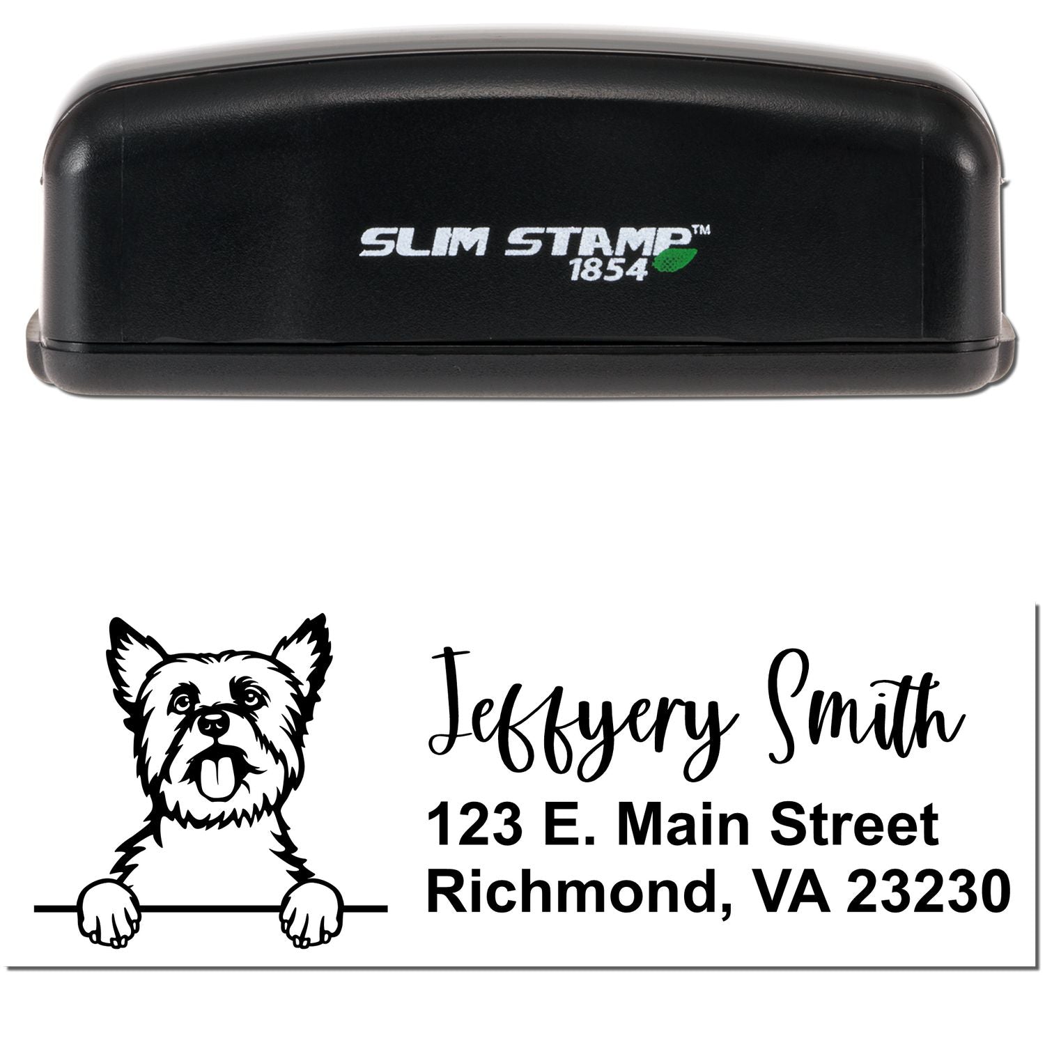 Slim Yorkshire Terrier Pre-Inked Customized Stamp