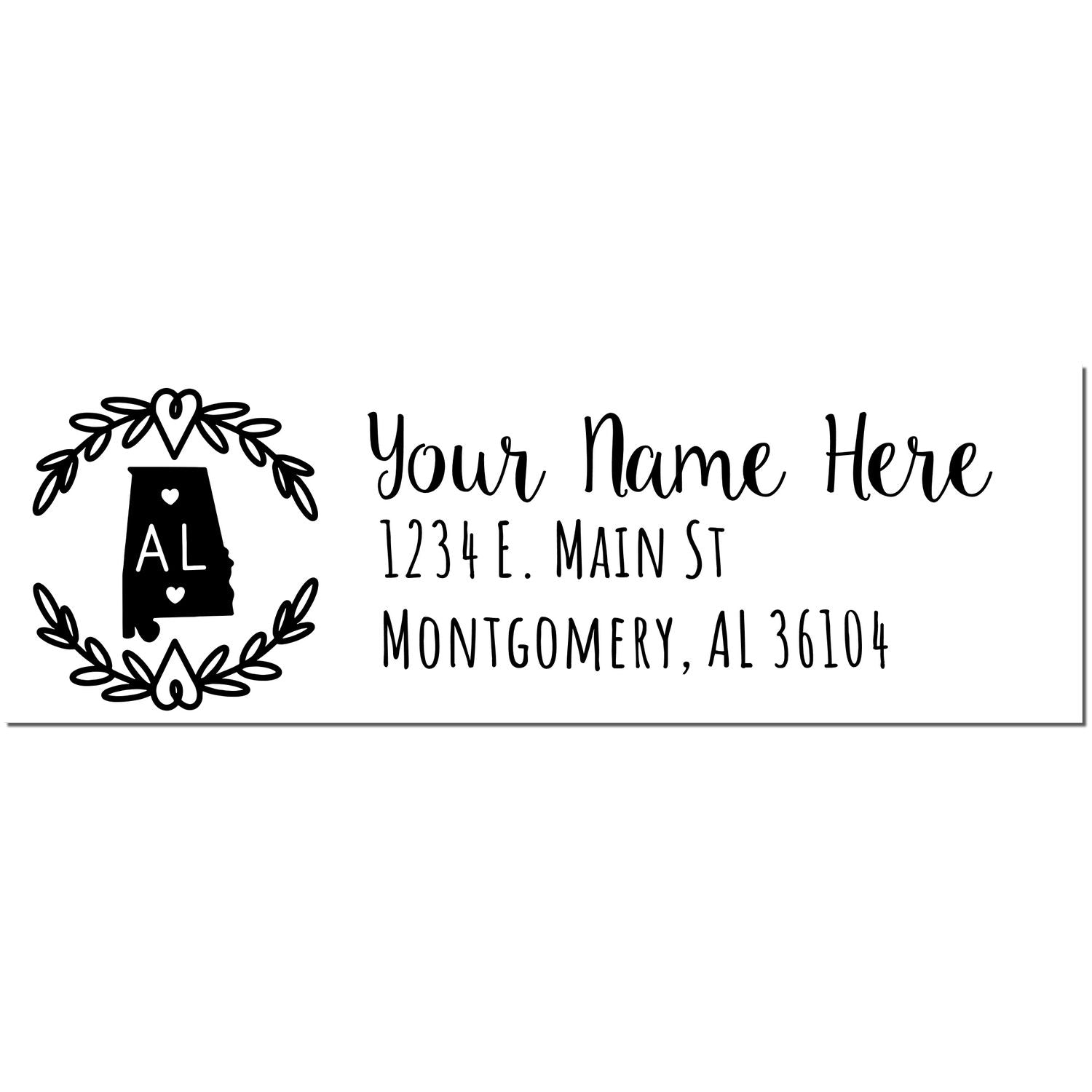 Slim Alabama Personalized Pre-Inked Address Stamp - Engineer Seal Stamps