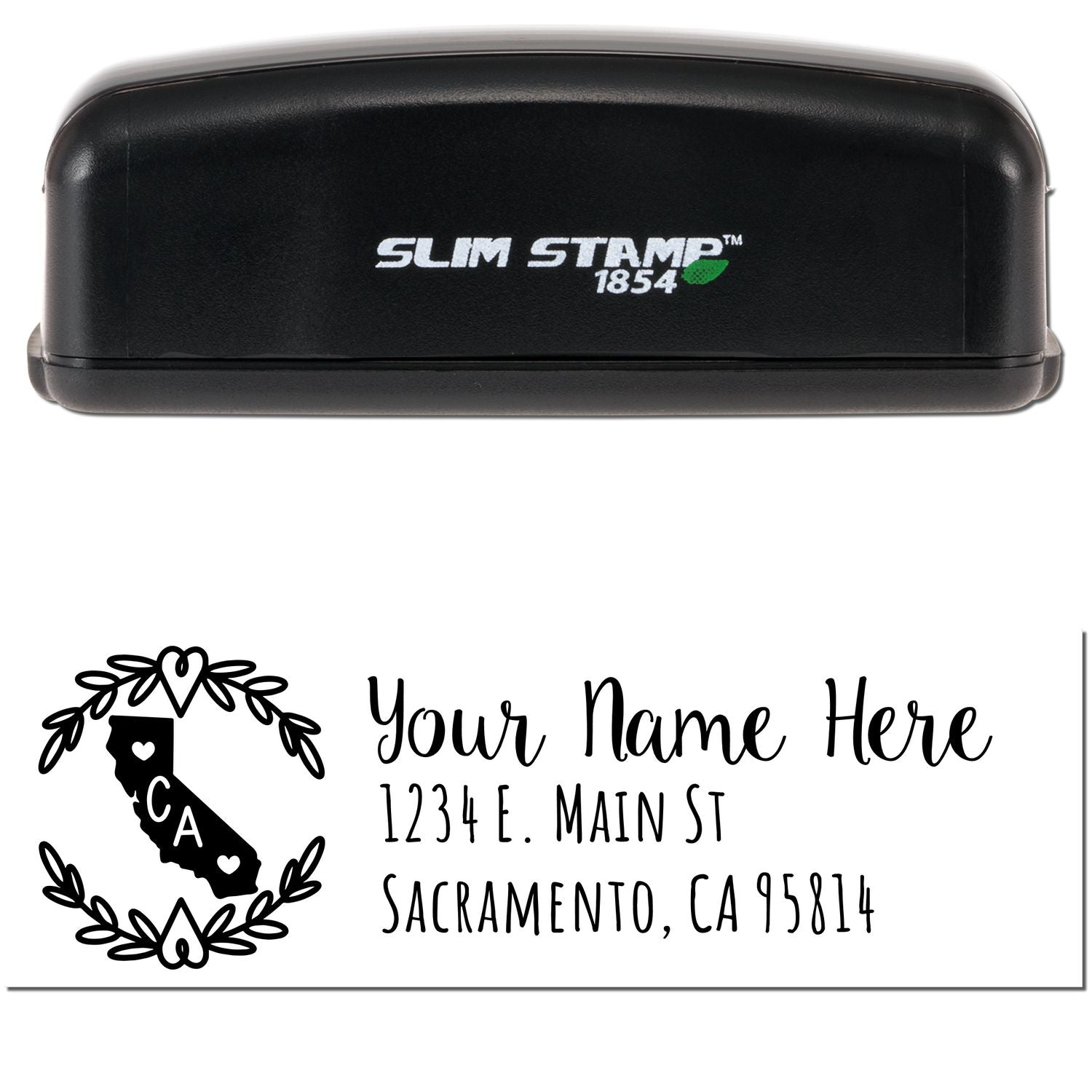 Slim California Personalized Pre-Inked Address Stamp - Engineer Seal Stamps