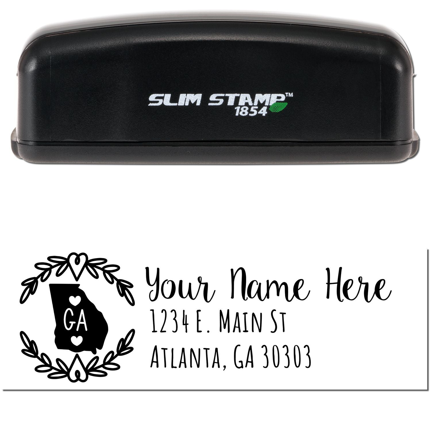 Slim Georgia Personalized Pre-Inked Address Stamp - Engineer Seal Stamps