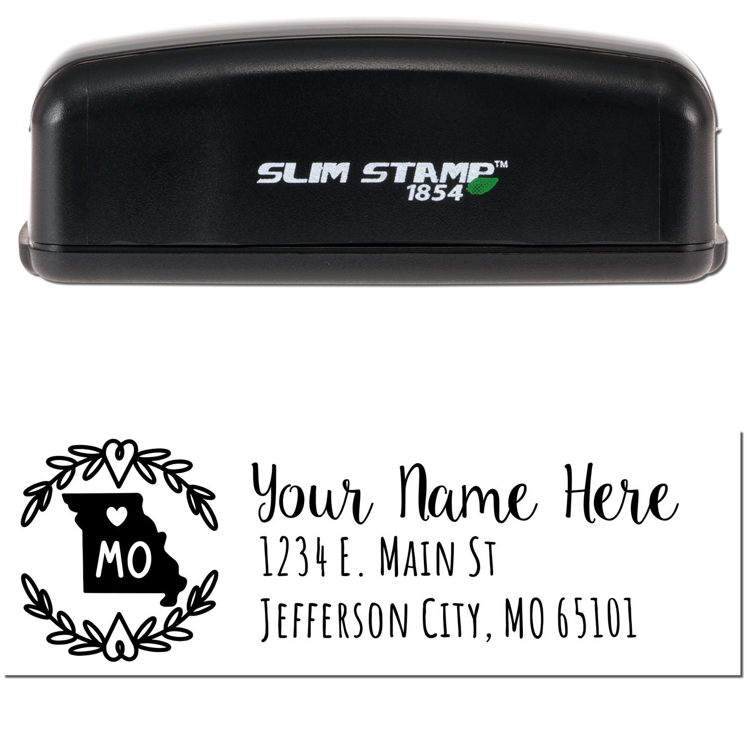 Slim Missouri Personalized Pre-Inked Address Stamp - Engineer Seal Stamps