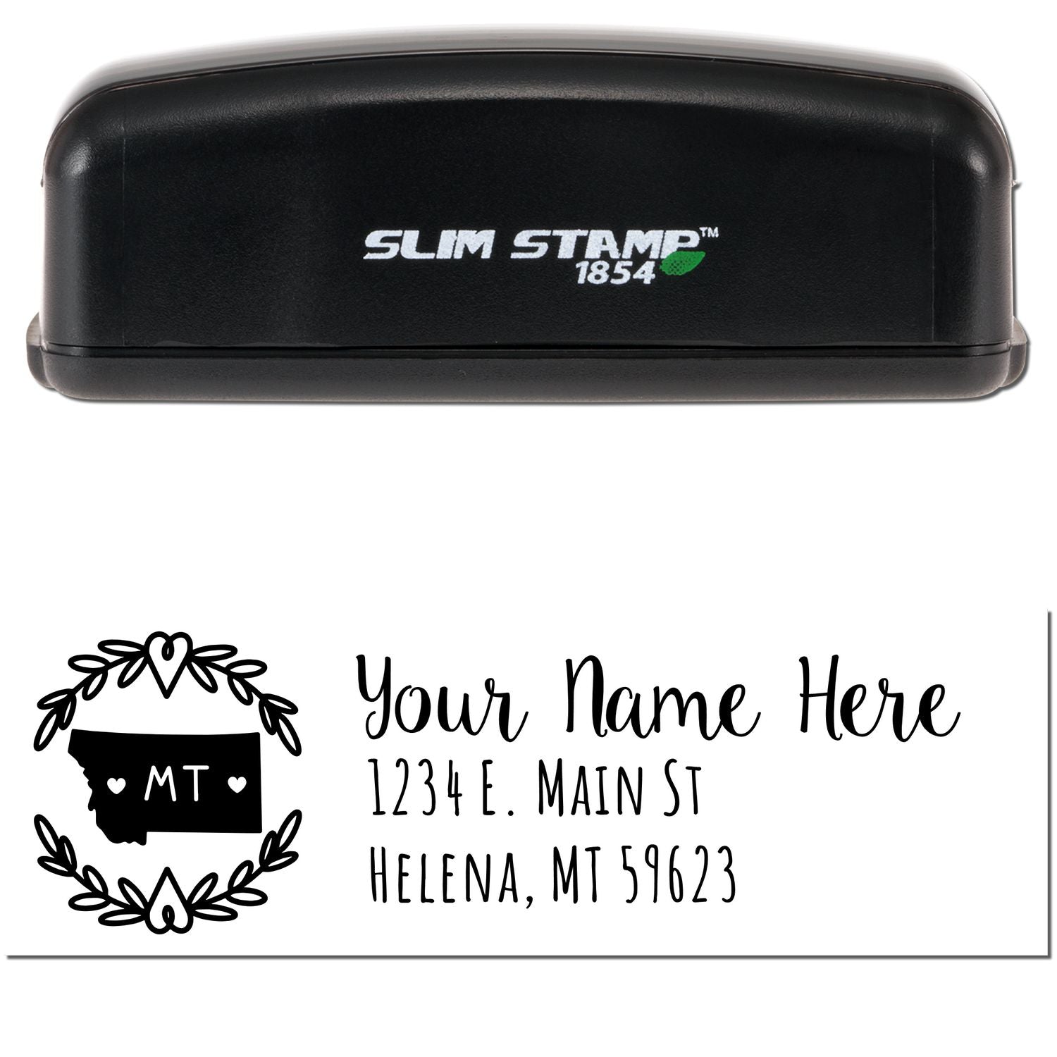 Slim Montana Personalized Pre-Inked Address Stamp - Engineer Seal Stamps