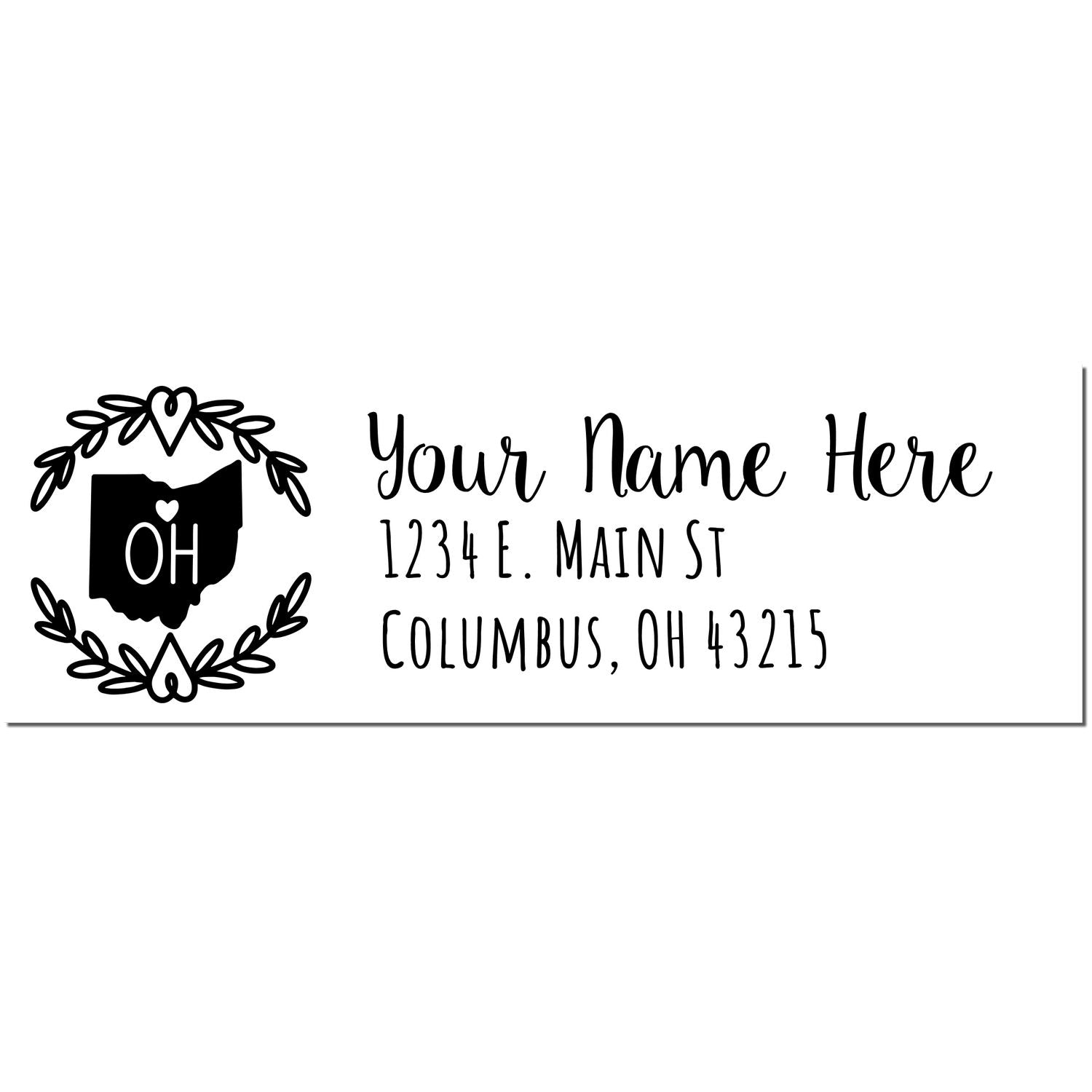 PSI Pre-Inked Ohio State Customized Address Stamp