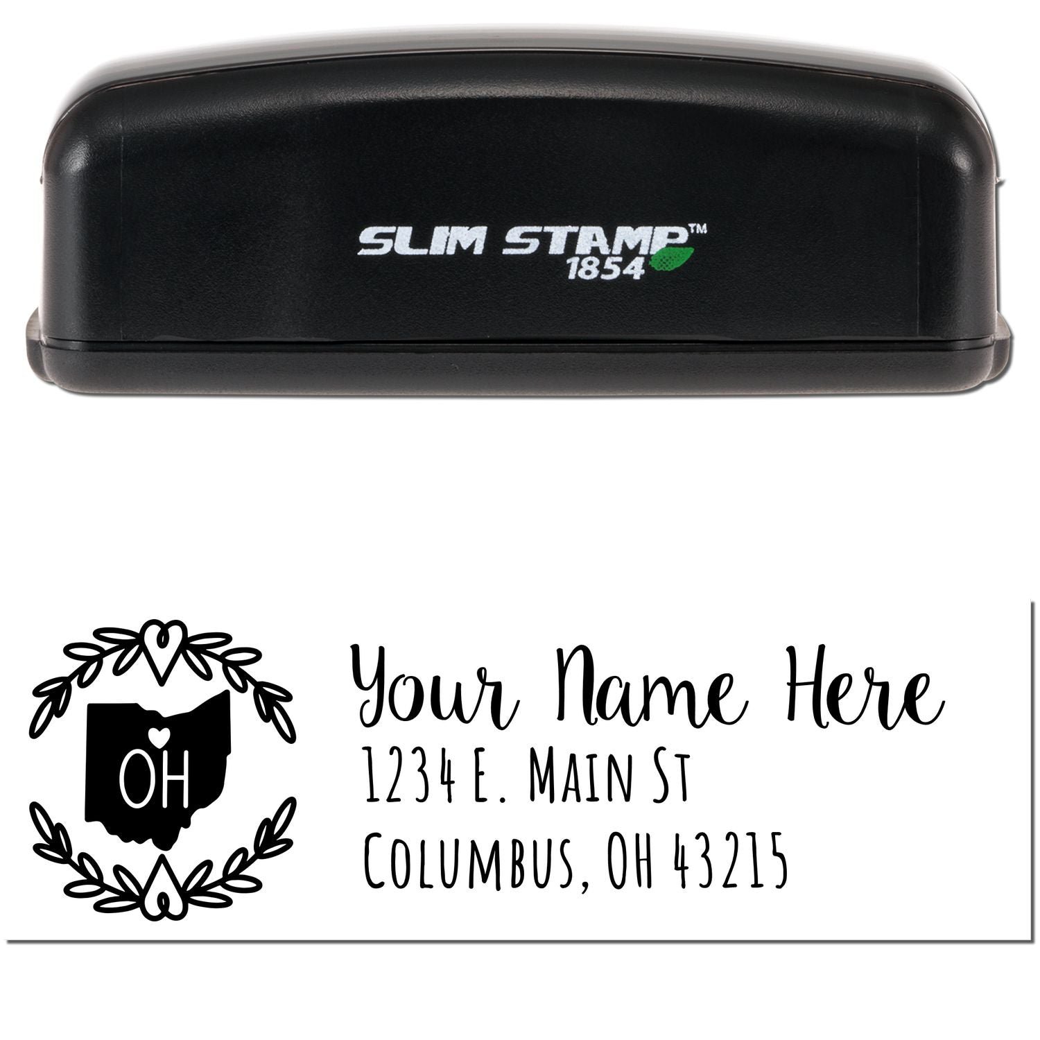 Slim Ohio Personalized Pre-Inked Address Stamp