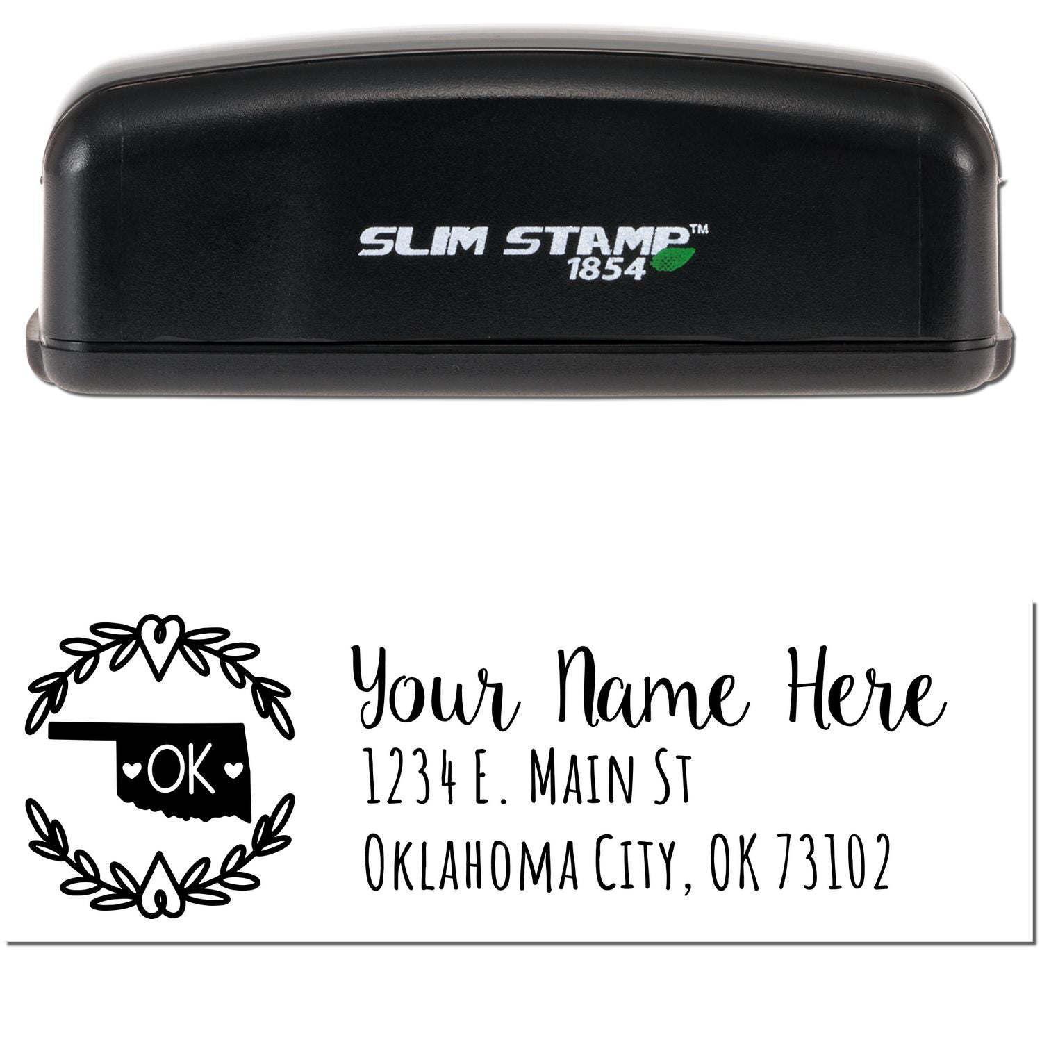 Slim Oklahoma Personalized Pre-Inked Address Stamp