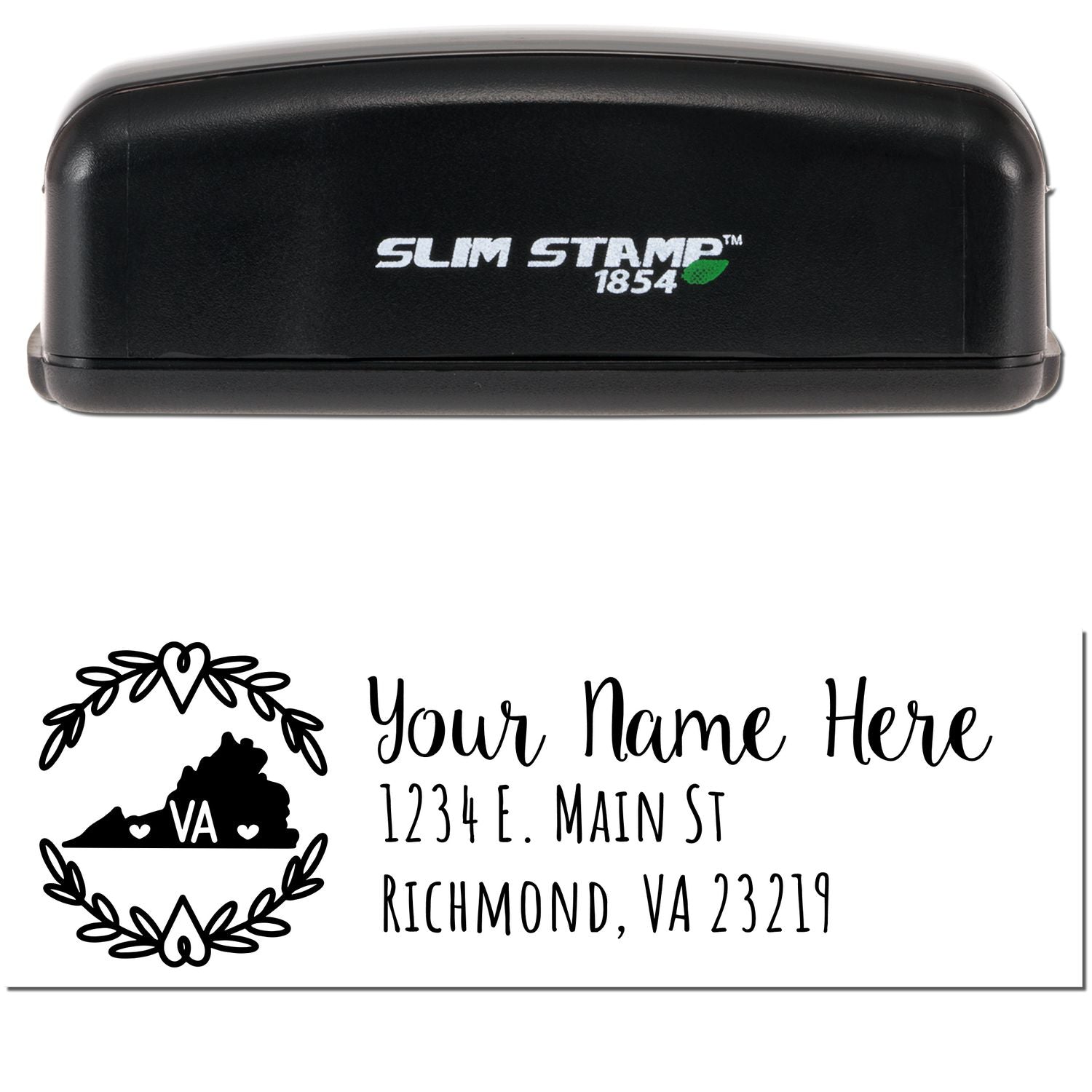 Slim Virginia Personalized Pre-Inked Address Stamp