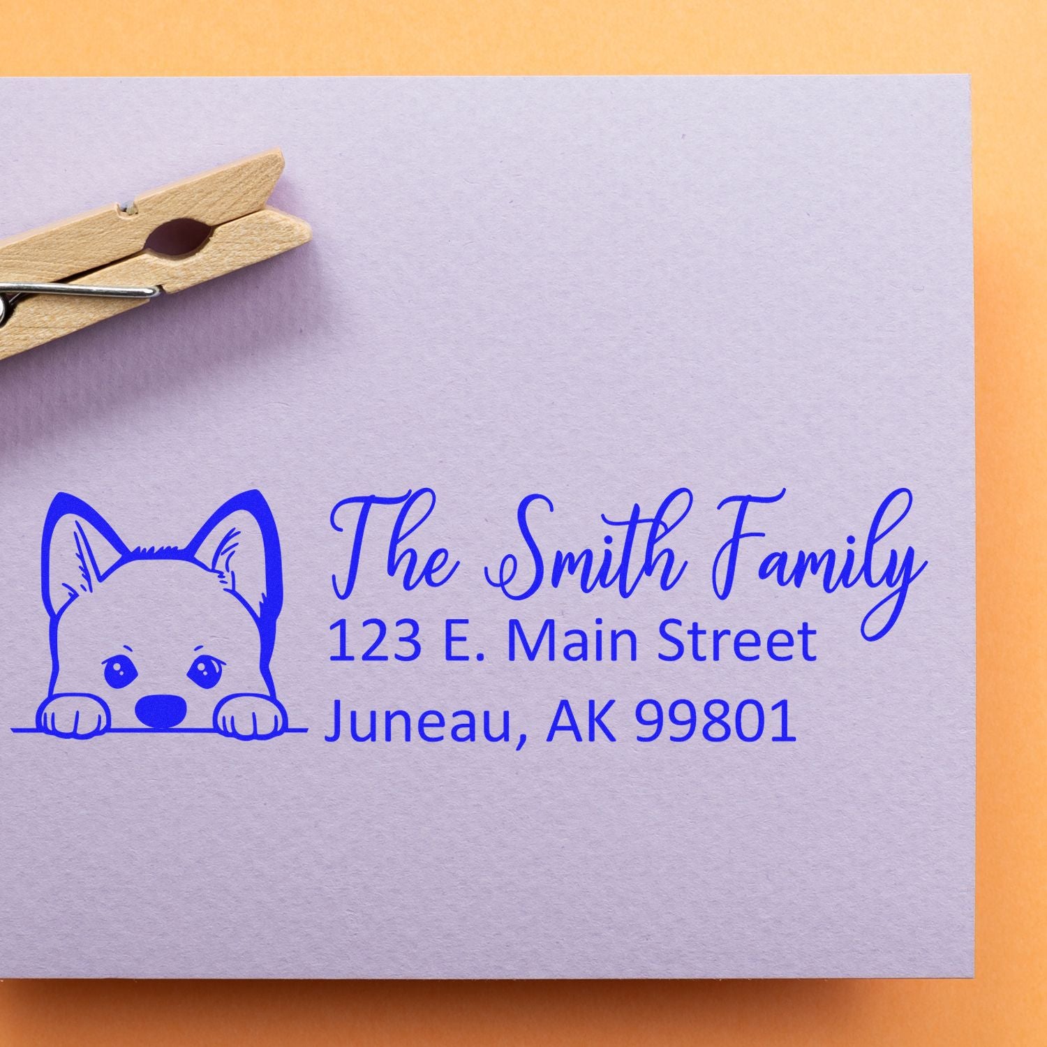 Slim Akita Dog Mail Address Stamp