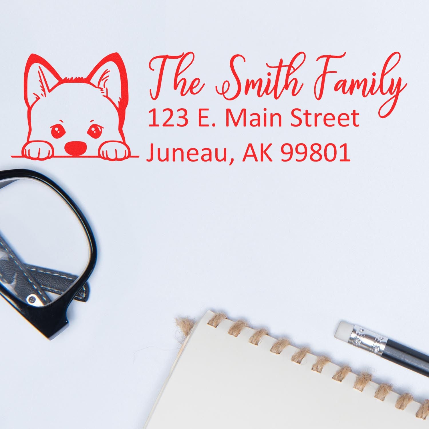 Customized Akita Self-Inking Home Address Stamp