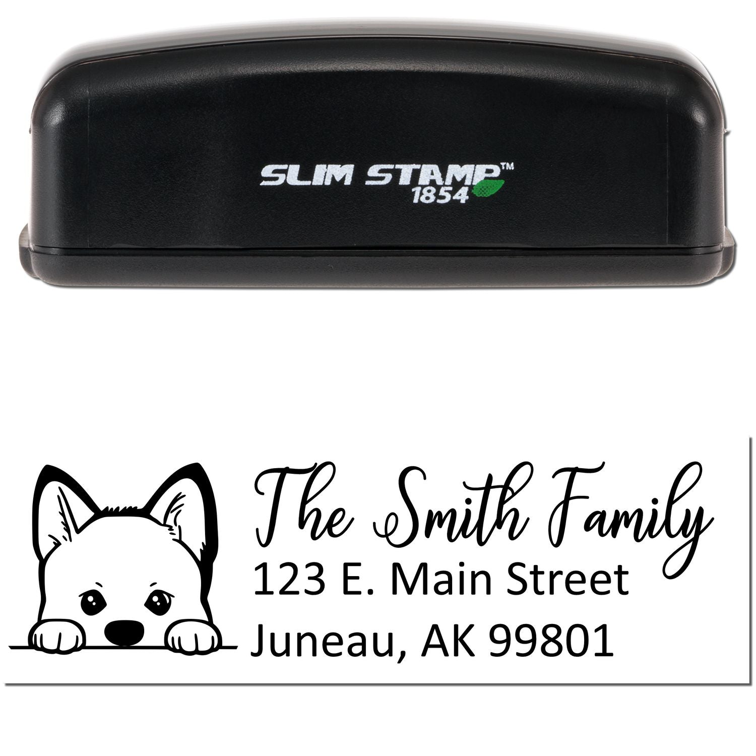 Slim Akita Dog Mail Address Stamp