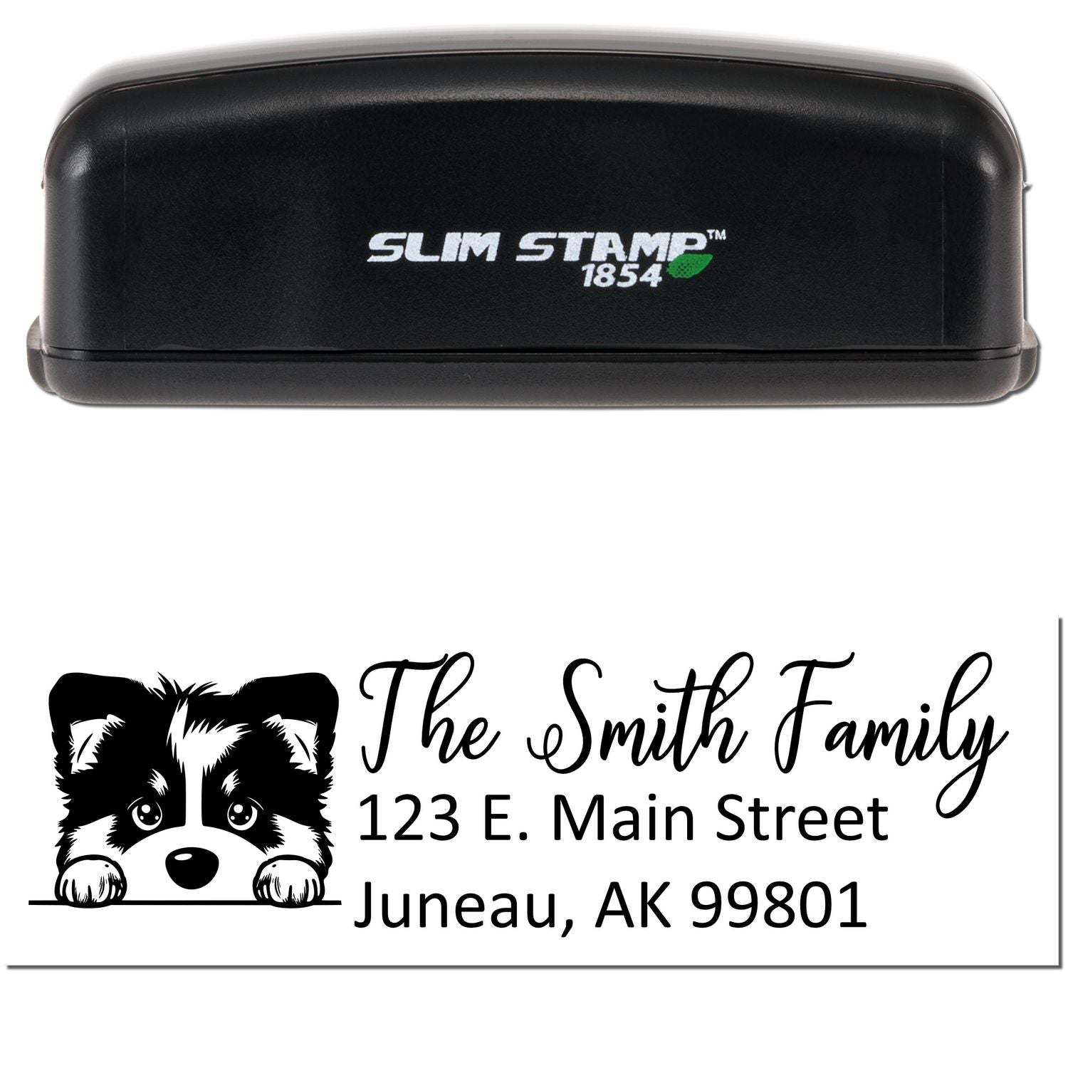 Slim Alaskan Malamute Dog Mail Address Stamp