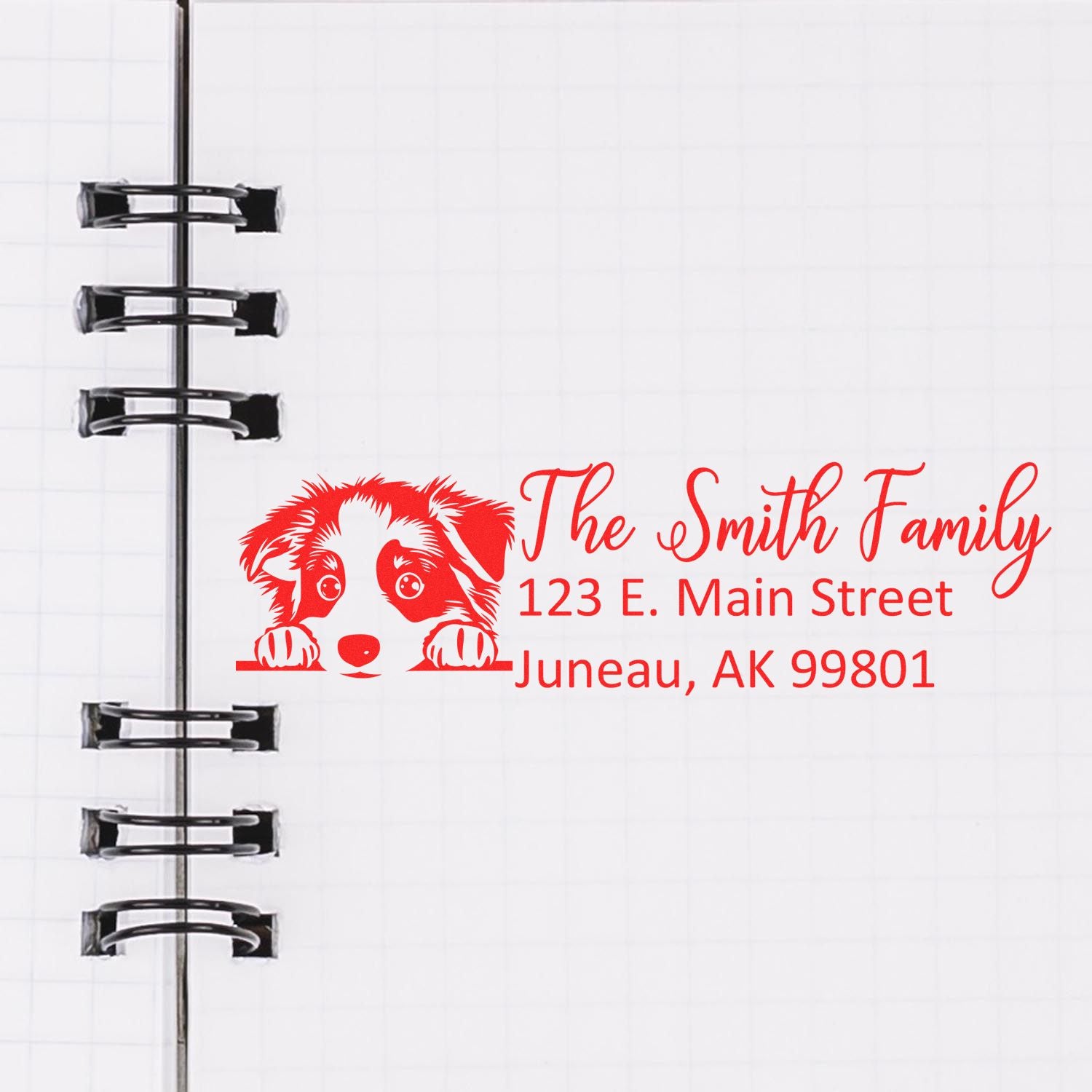 Australian Shepherd Customized Address Stamp