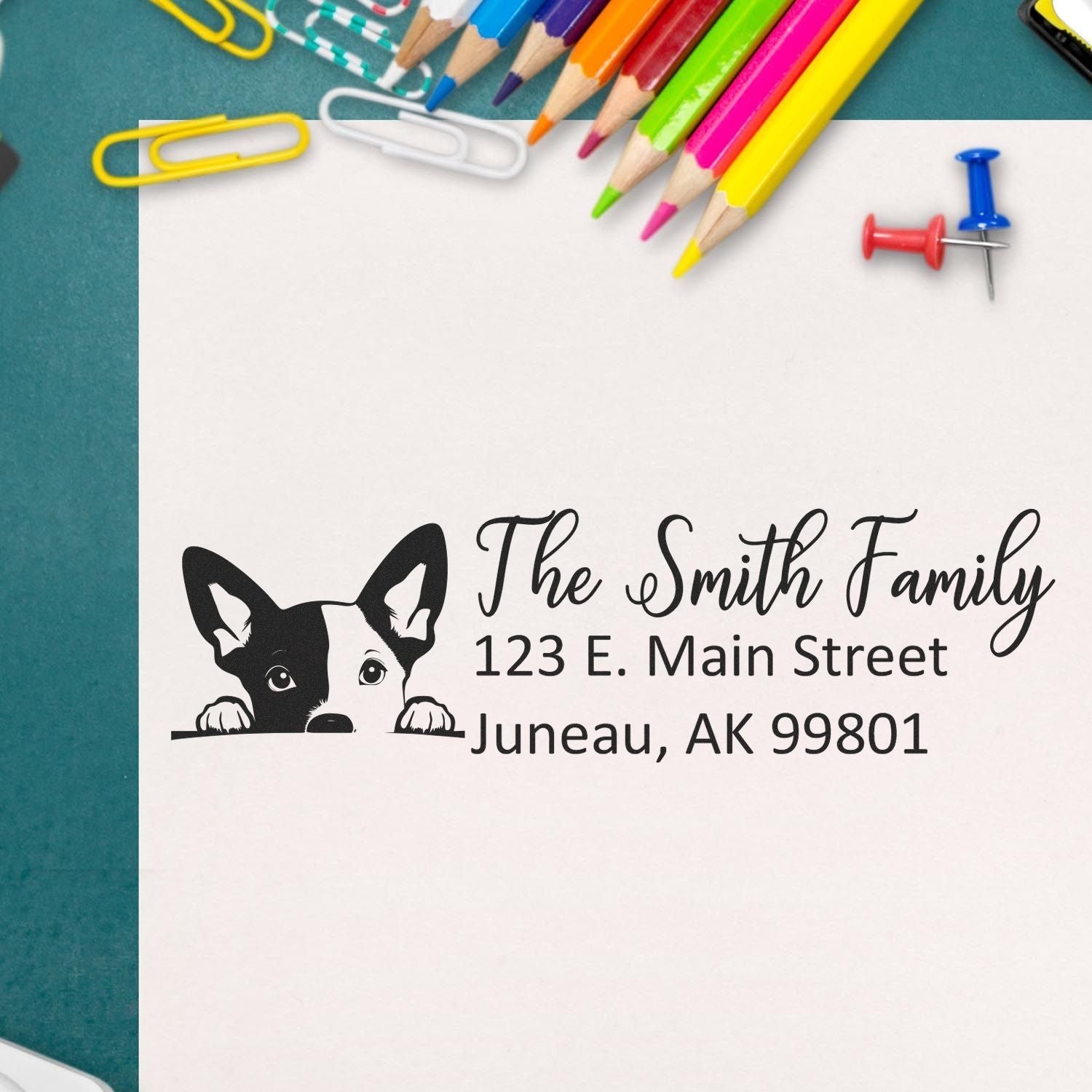 Customized Basenji Self-Inking Home Address Stamp