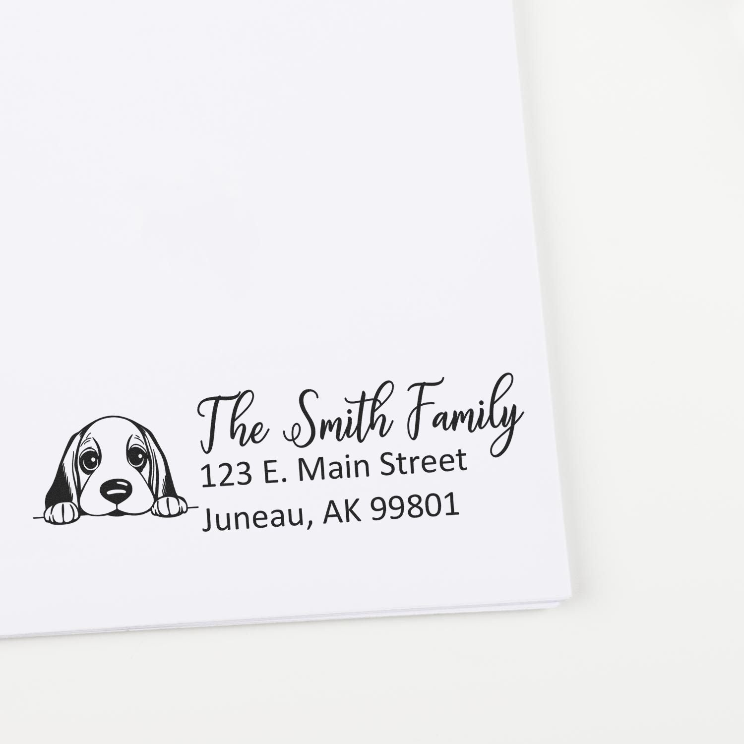 Basset Hound Customized Address Stamp