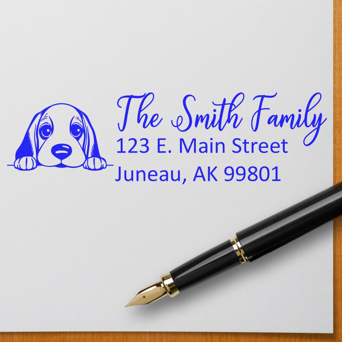 Basset Hound Customized Address Stamp