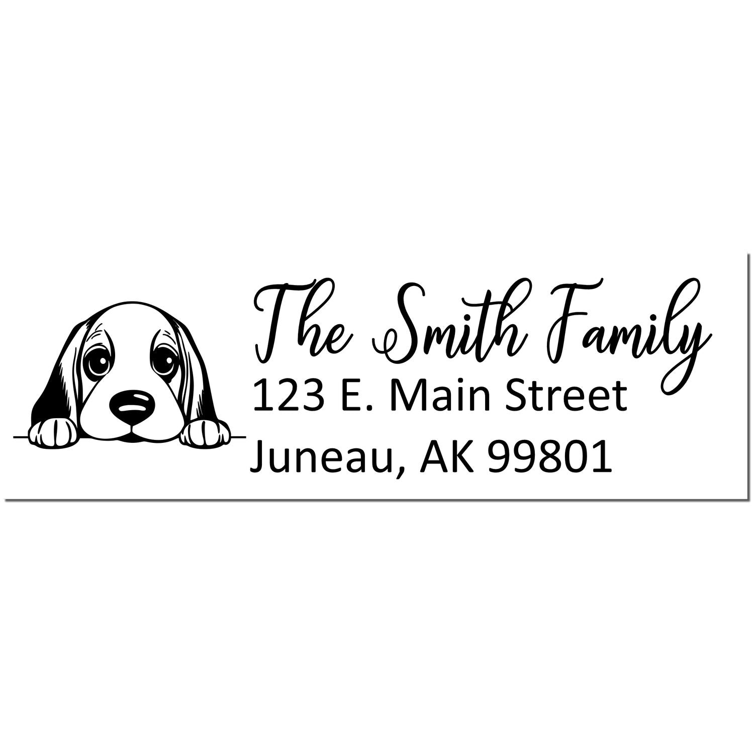 Basset Hound Customized Address Stamp