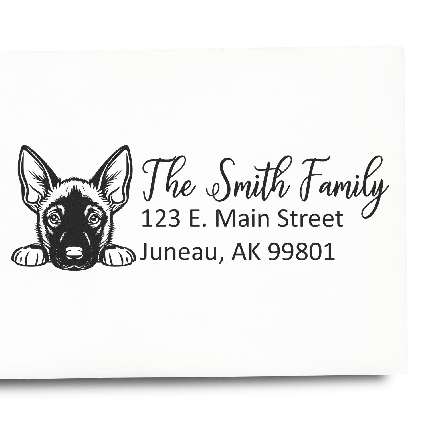 Belgian Malinois Customized Address Stamp