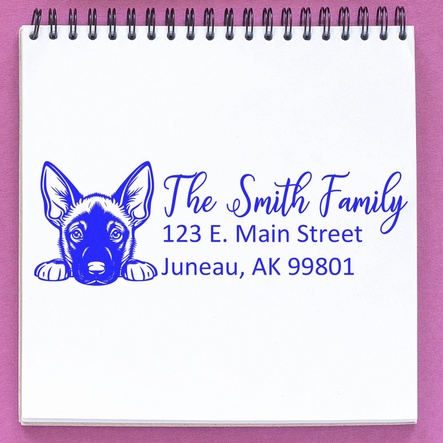 Customized Belgian Malinois Self-Inking Home Address Stamp