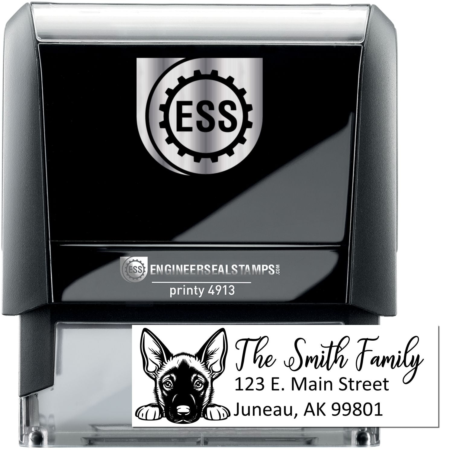 Customized Belgian Malinois Self-Inking Home Address Stamp