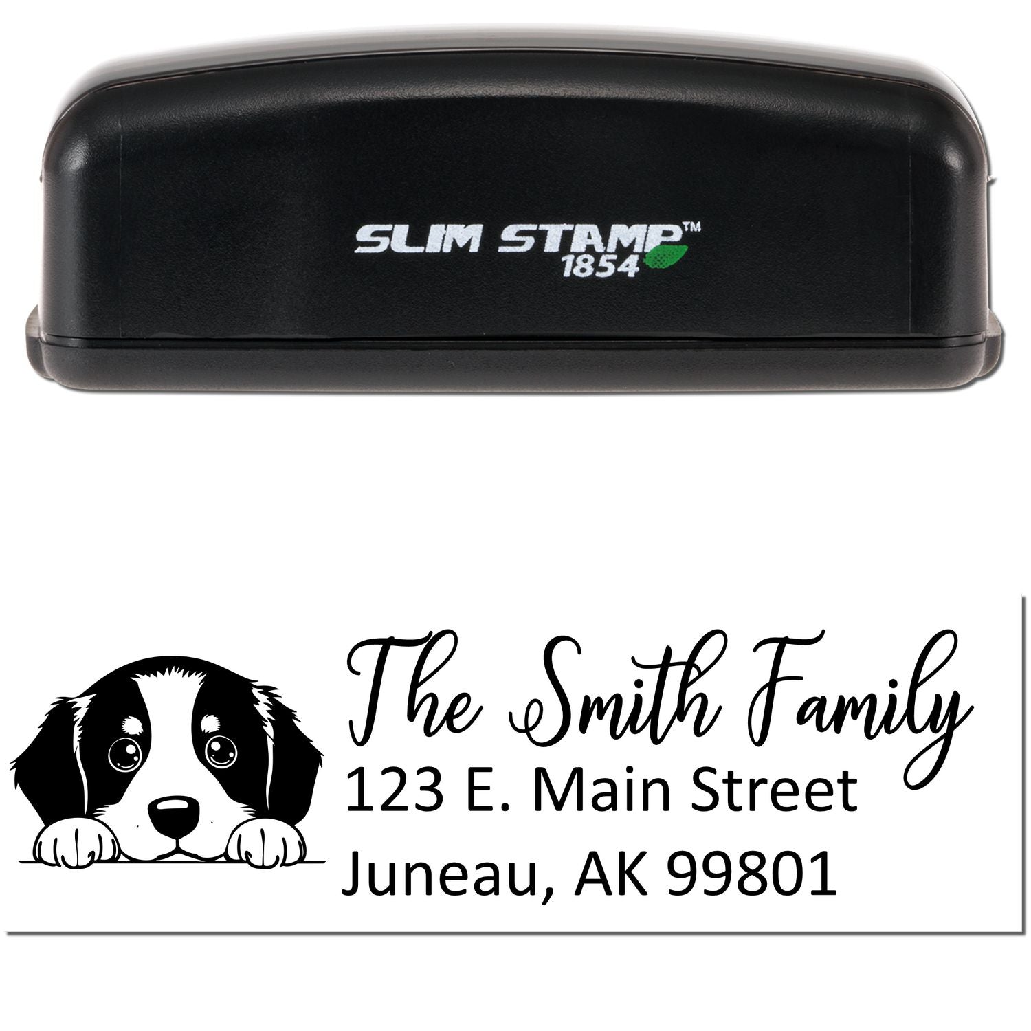 Slim Bernese Mountain Dog Mail Address Stamp